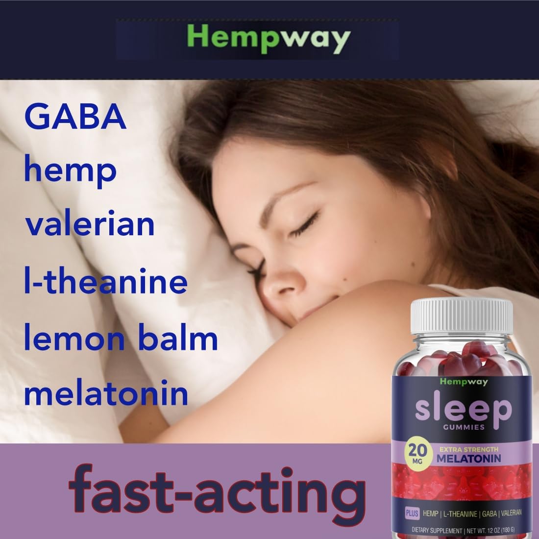 HEMPWAY Melatonin 20mg Gummy 60 count
