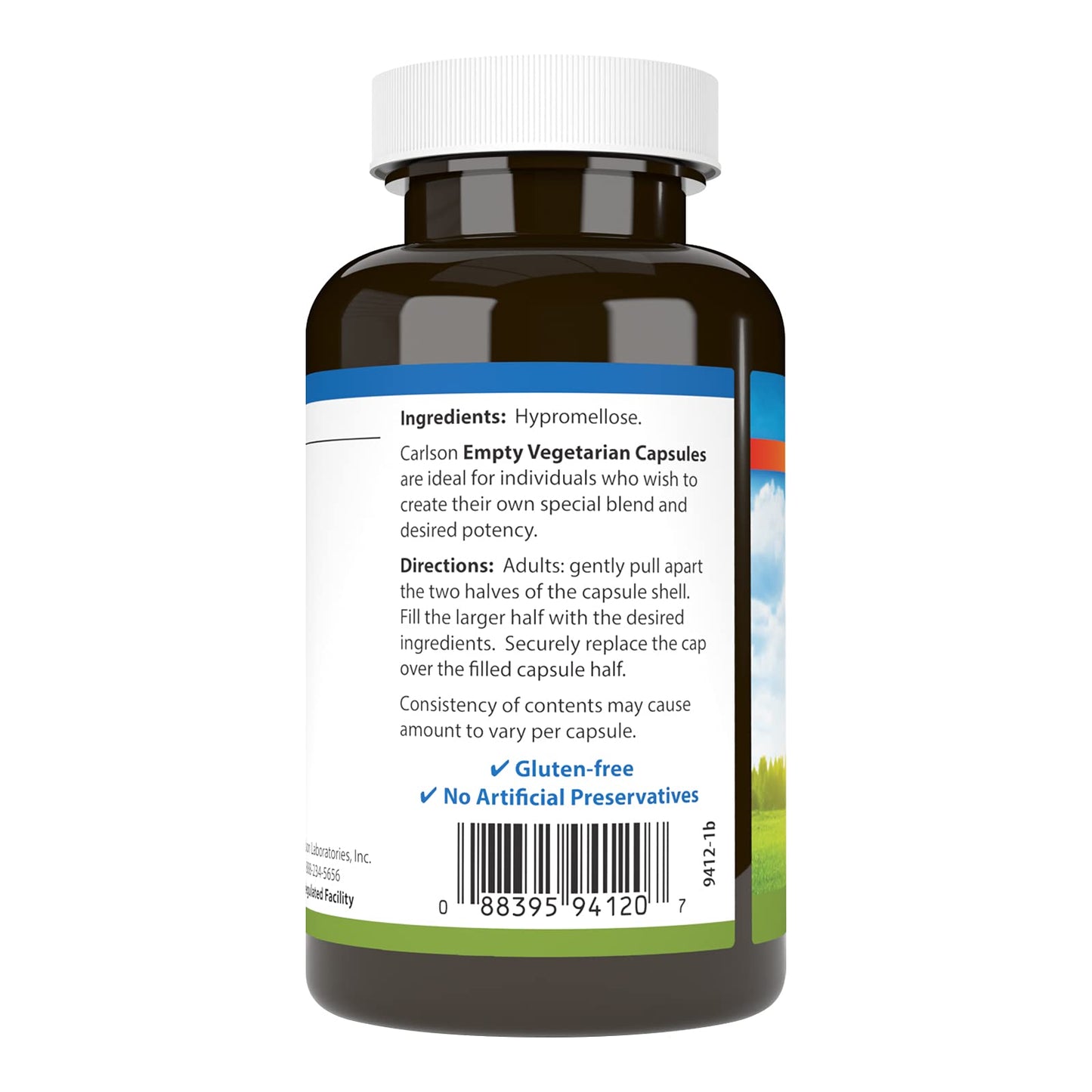 Carlson Empty Vegetarian #2 Small Capsules Capsule 200 Count