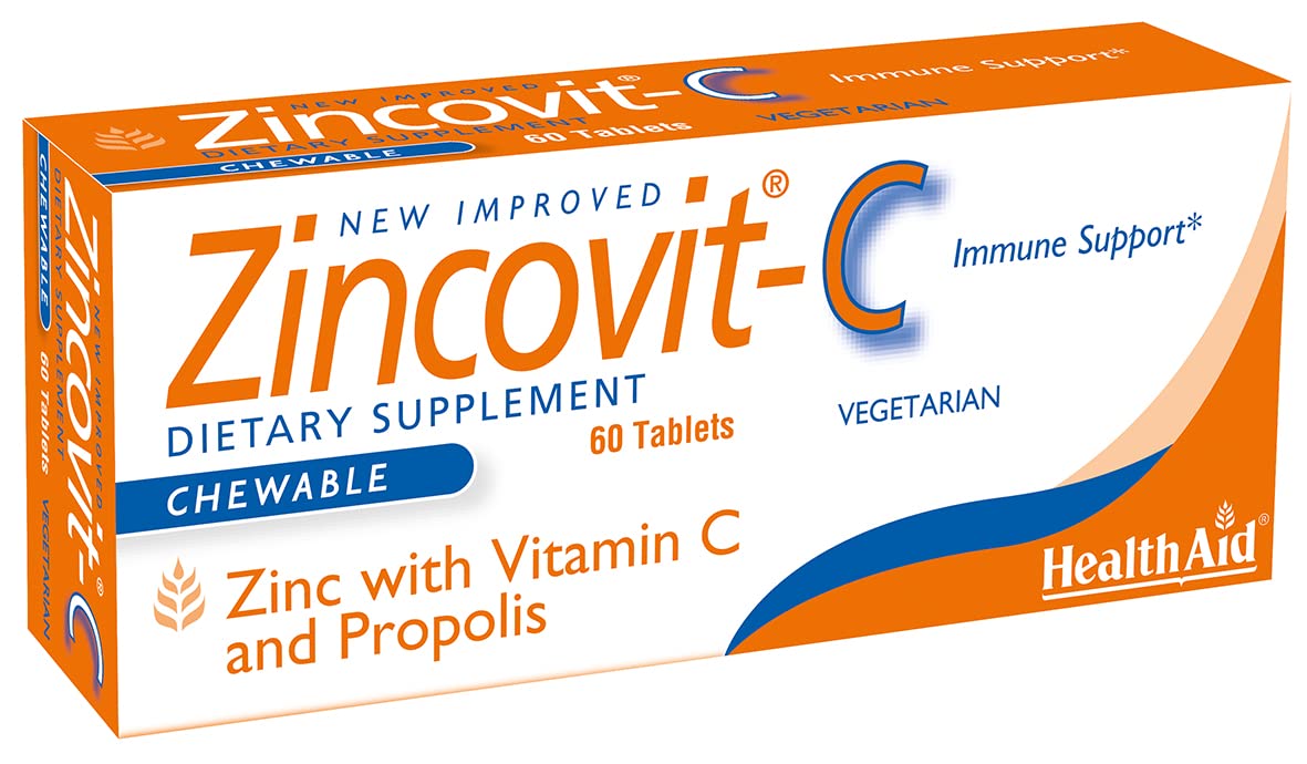 HealthAid Zincovit C (Zinc, Vit C & Propolis) Tablets 60
