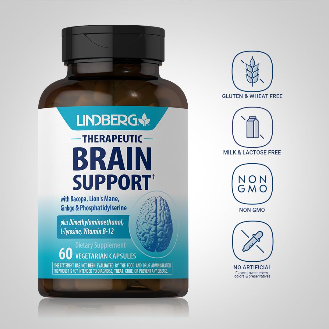 Lindberg Brain Support Supplement for Women and Men 60 Capsules