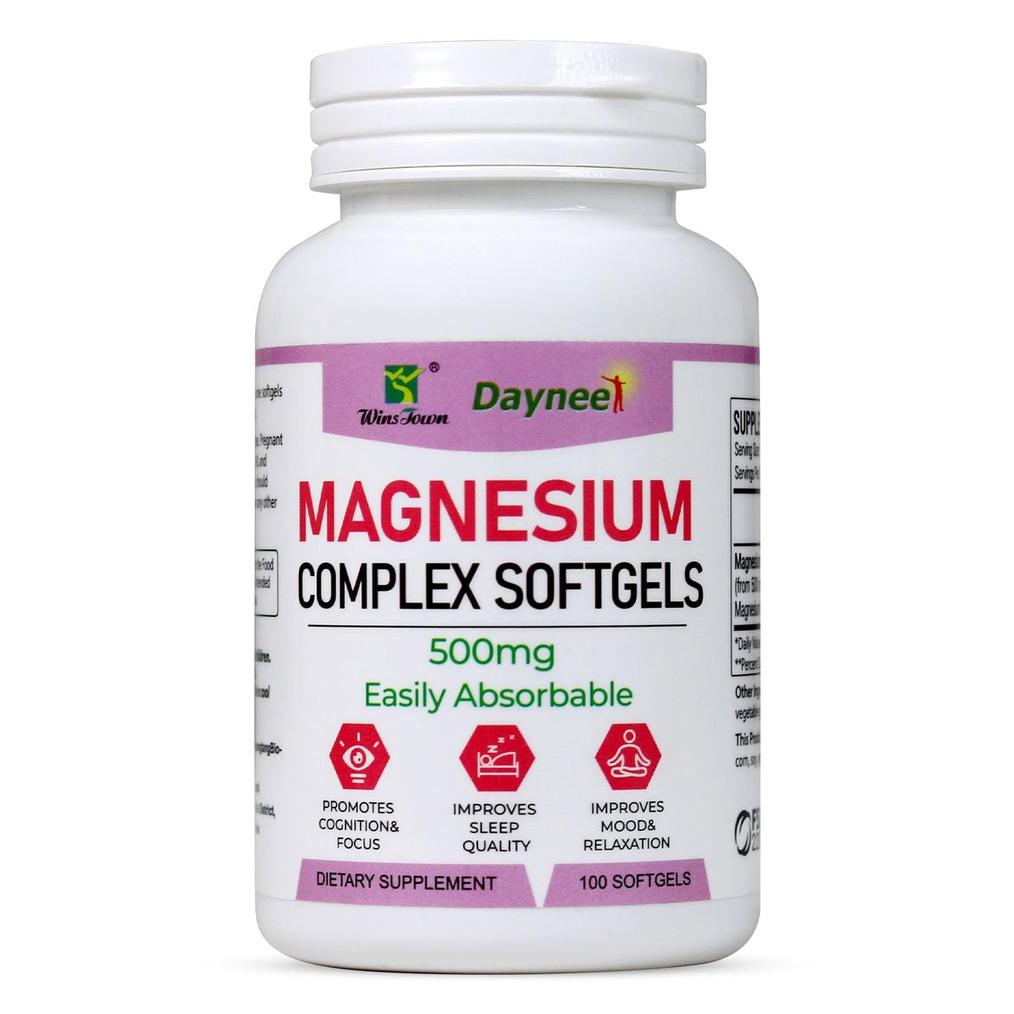 Wins Town Magnesium Complex 500mg Softgels 100