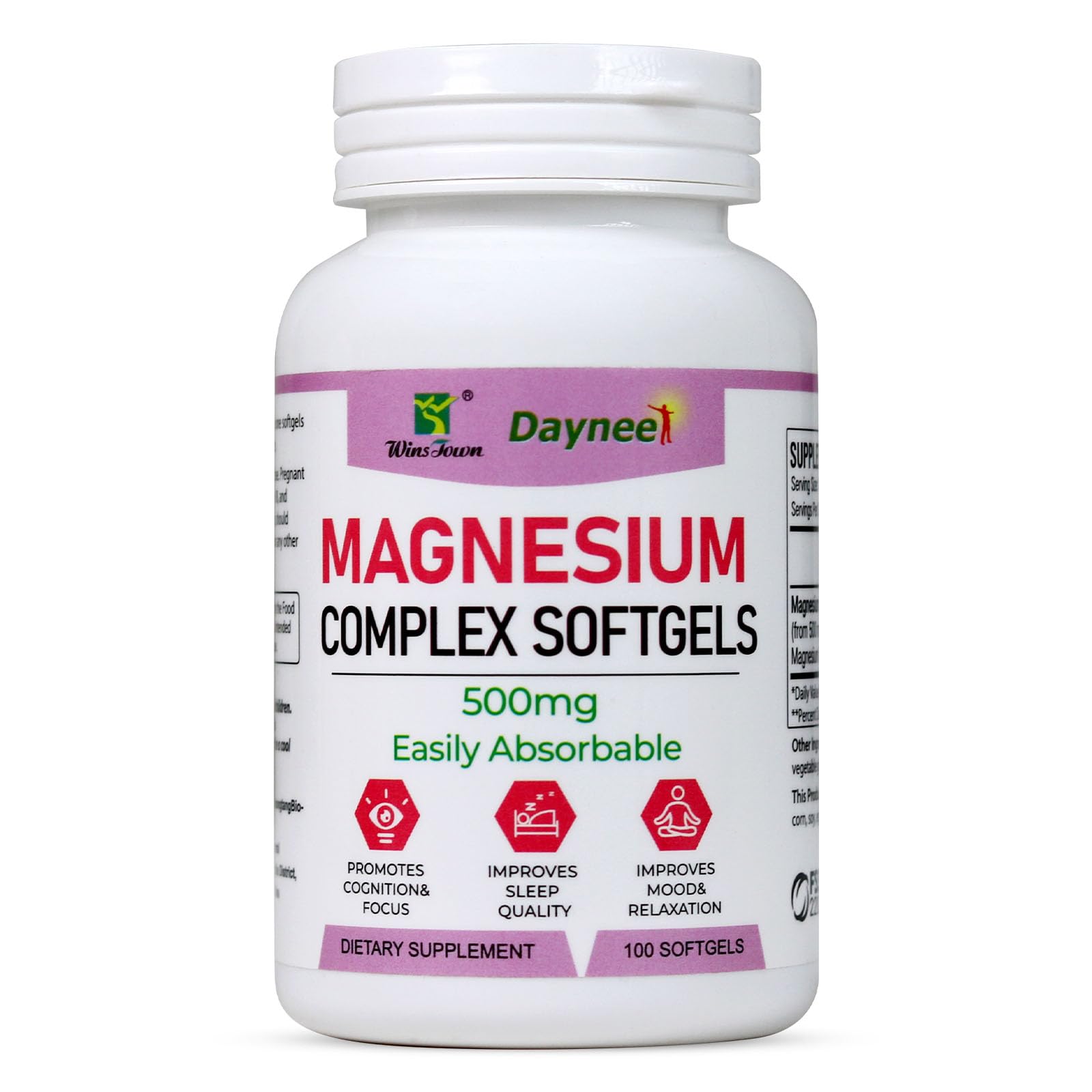 Wins Town Magnesium Complex 500mg Softgels 100