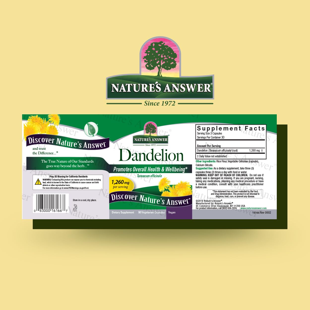 Nature's Answer Dandelion Root Capsule 90 Count