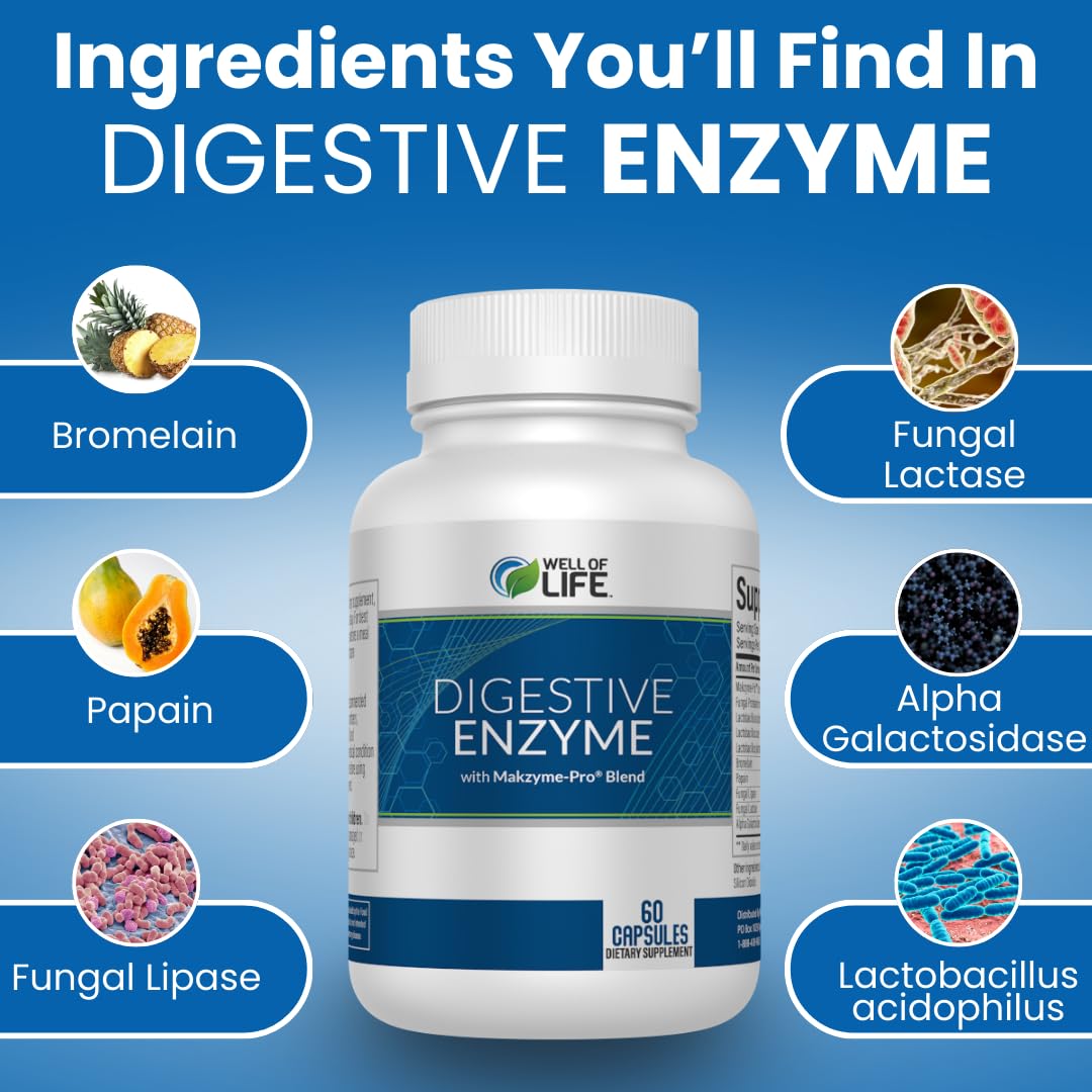 Well of Life Digestive Enzyme 700mg Capsule 60 Count