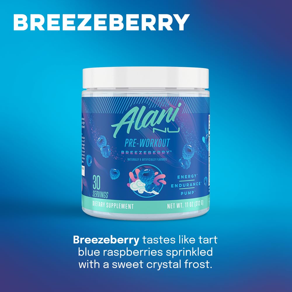 Alani Nu Pre Workout Powder BREEZEBERRY 11 oz