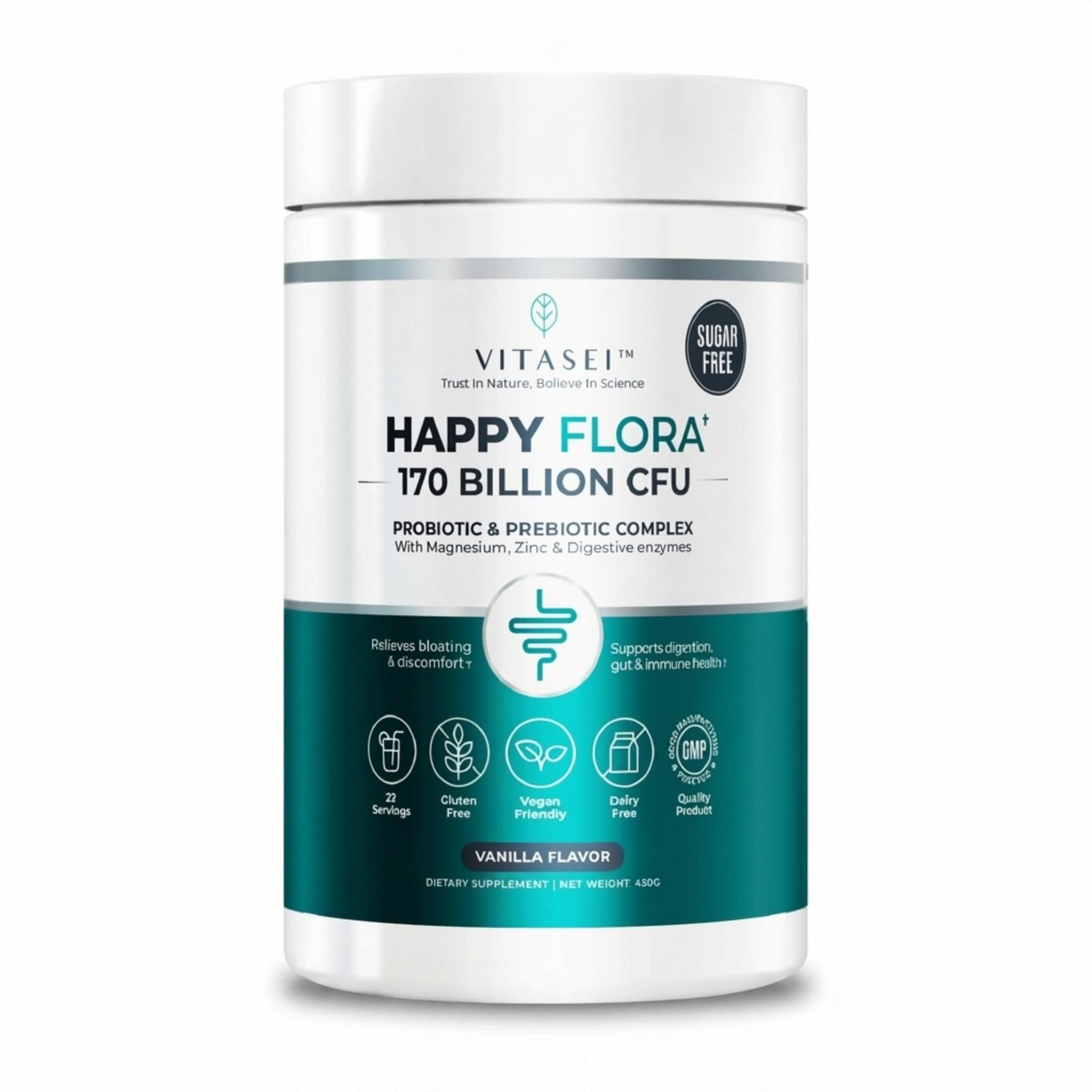 VITASEI Happy Flora Probiotic Prebiotic Capsule 16 Count