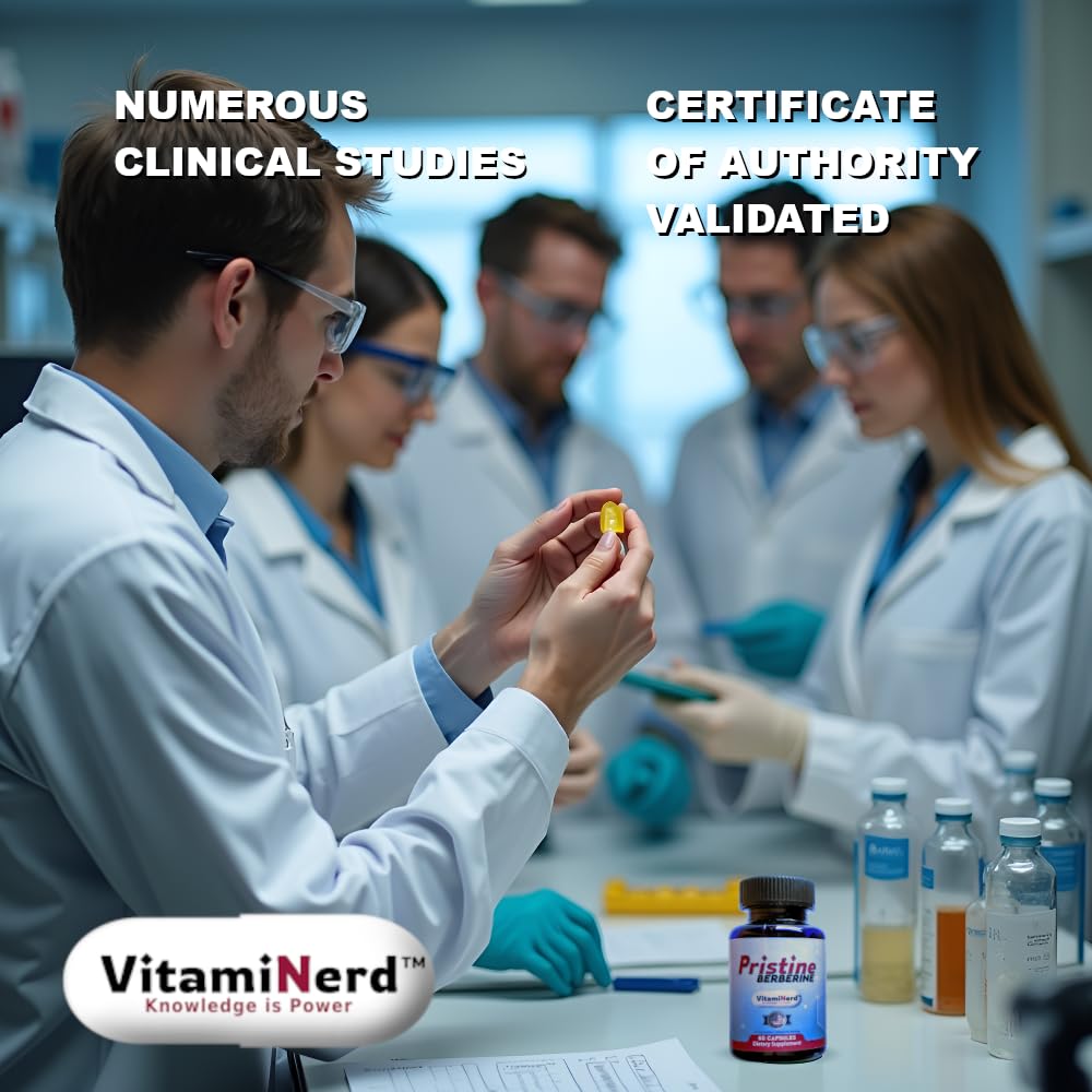 VitamiNerd Pristine Berberine HCl 1200mg 60 Capsules