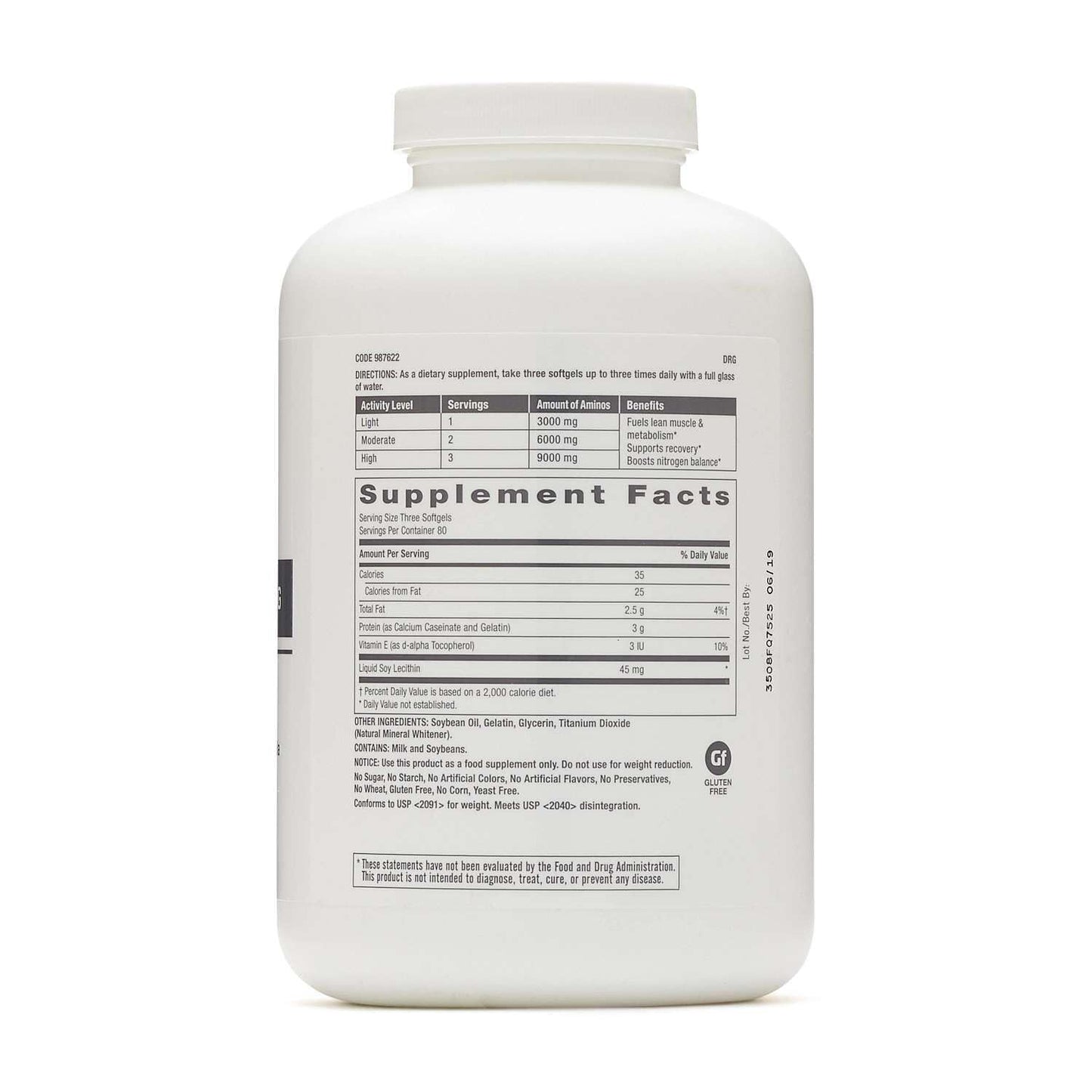GNC Pro Performance Amino 3000mg Softgels 240 Count
