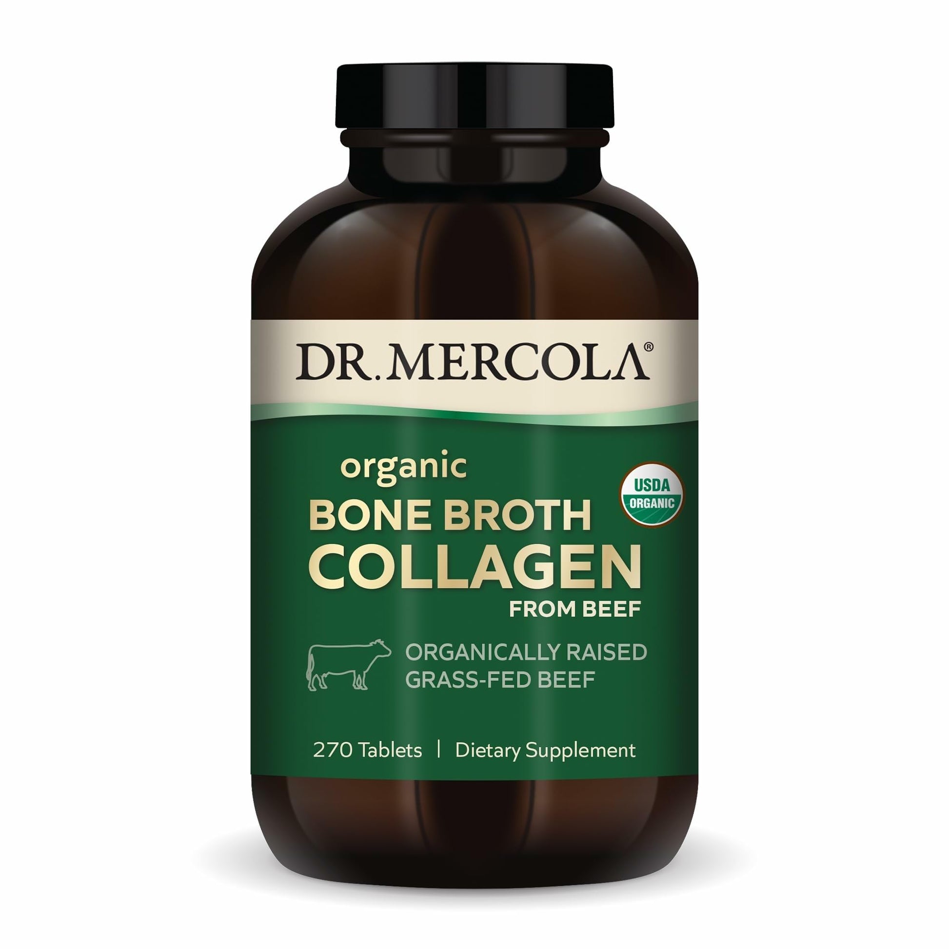 Dr. Mercola Organic Bone Broth Collagen Tablet, 270 Tablets