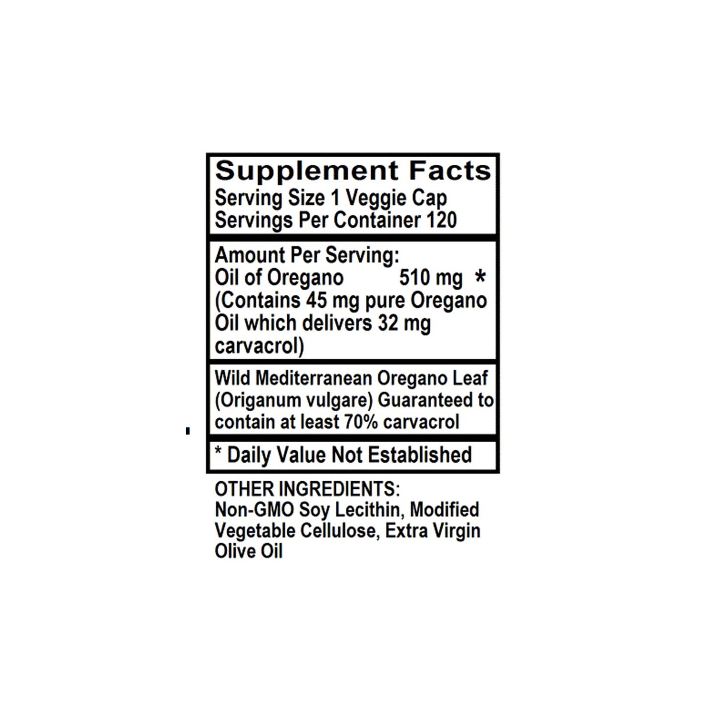 Holly Hill Health Foods Oregano Oil Capsules, 120 Count