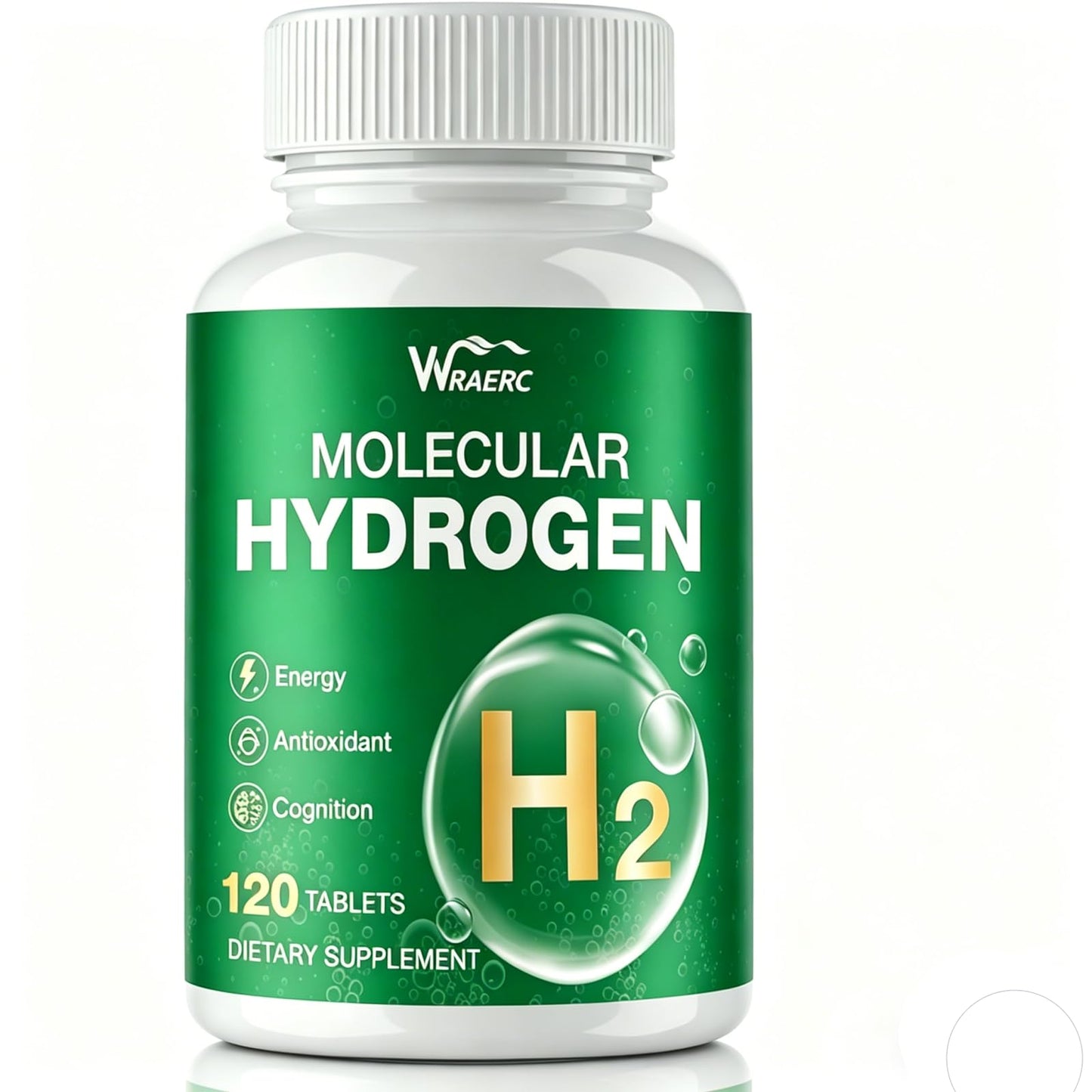 WRAERC Hydrogen Water Tablets with Magnesium 12 PPM Molecular Hydrogen for Drinking Water, 120 Tablets