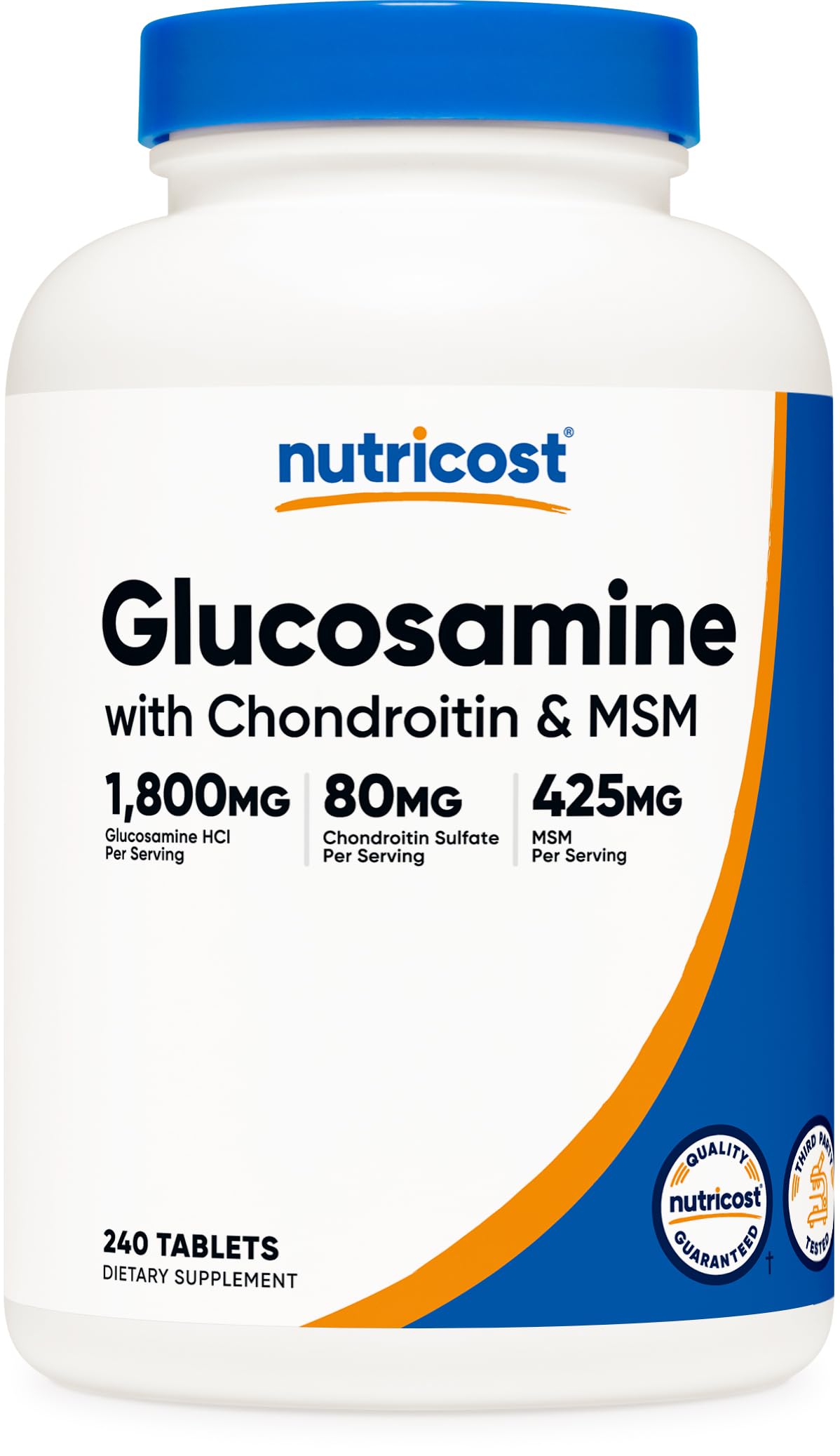 Nutricost Glucosamine 1800mg with Chondroitin & MSM Tablets, 240 Count