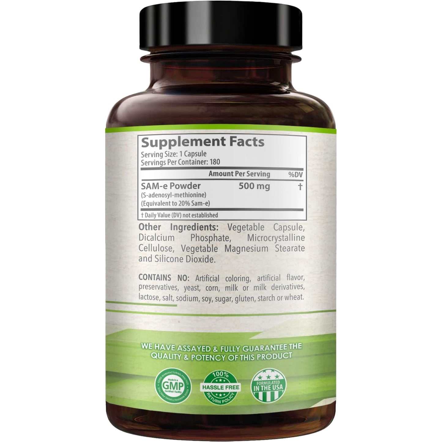 HealthyWayRx 500mg SAM-e Supplement - S-Adenosyl-L-Methionine for Brain Liver and Mood Support, Non-GMO High Absorption, 180 Capsules