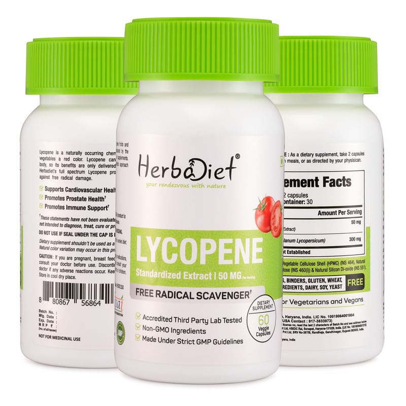 Herbadiet Lycopene 50mg Capsules, 120 Capsules