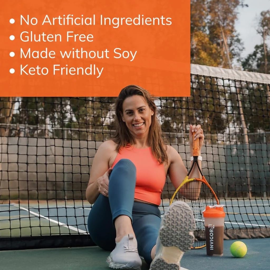 INVIGOR8 Superfood Grass Fed Whey Protein Isolate Shake Chocolate Brownie Powder 22.75 oz