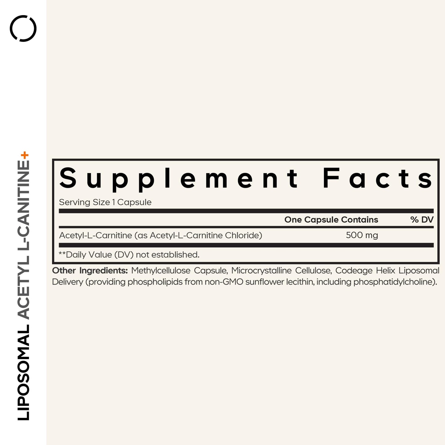 Codeage Liposomal Acetyl-L-Carnitine+ ALCAR 500mg Capsule 90 Capsules