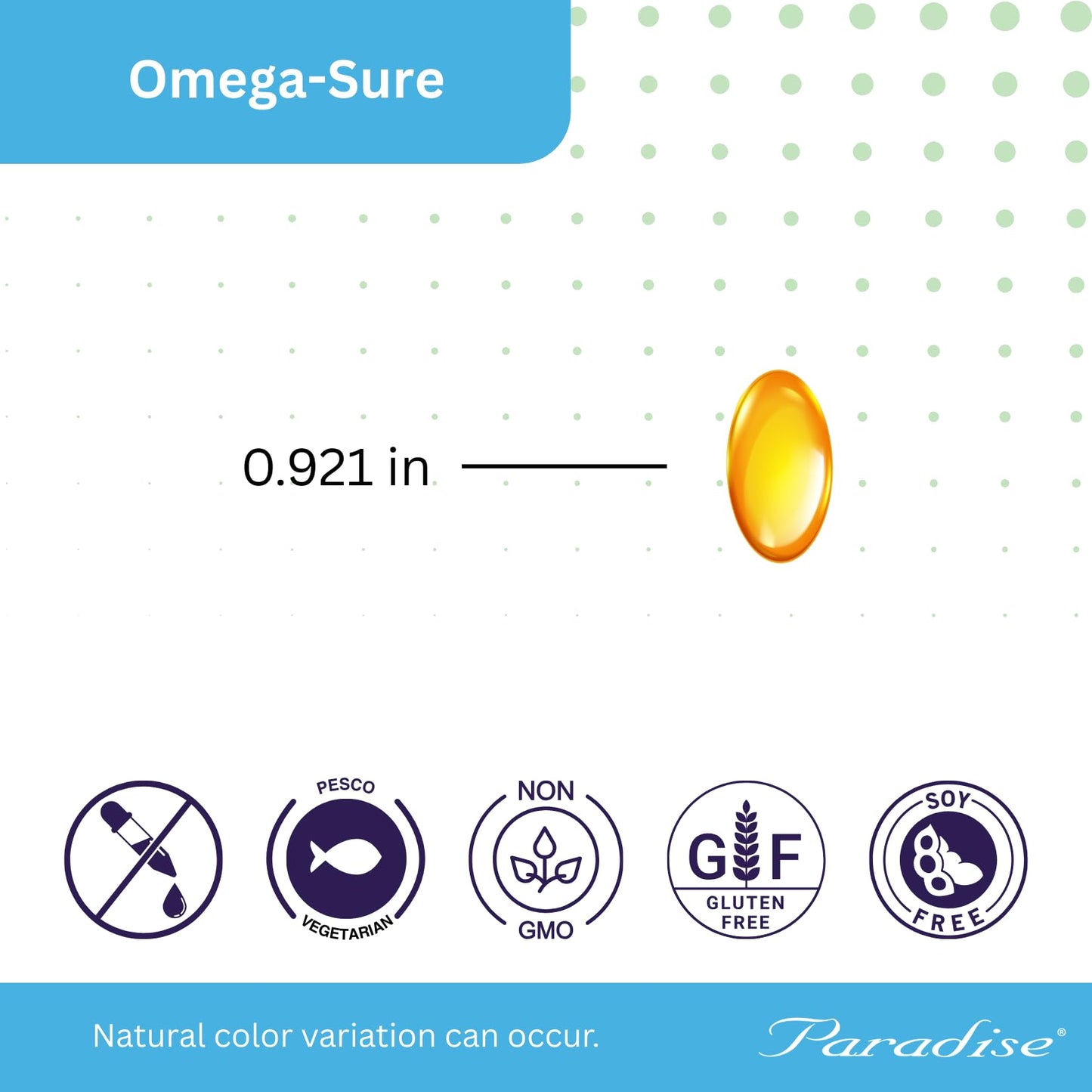 Paradise Herbs Omega-Sure Omega-3 Concentrate Premium Fish Oil DHA EPA 120 Softgels