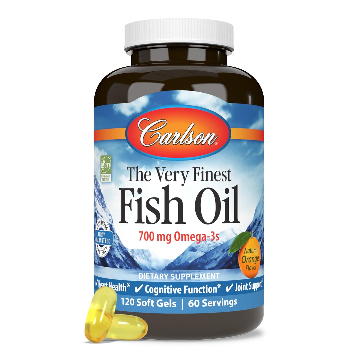 Carlson The Very Finest Fish Oil 700 mg Omega-3s Orange Softgels 120