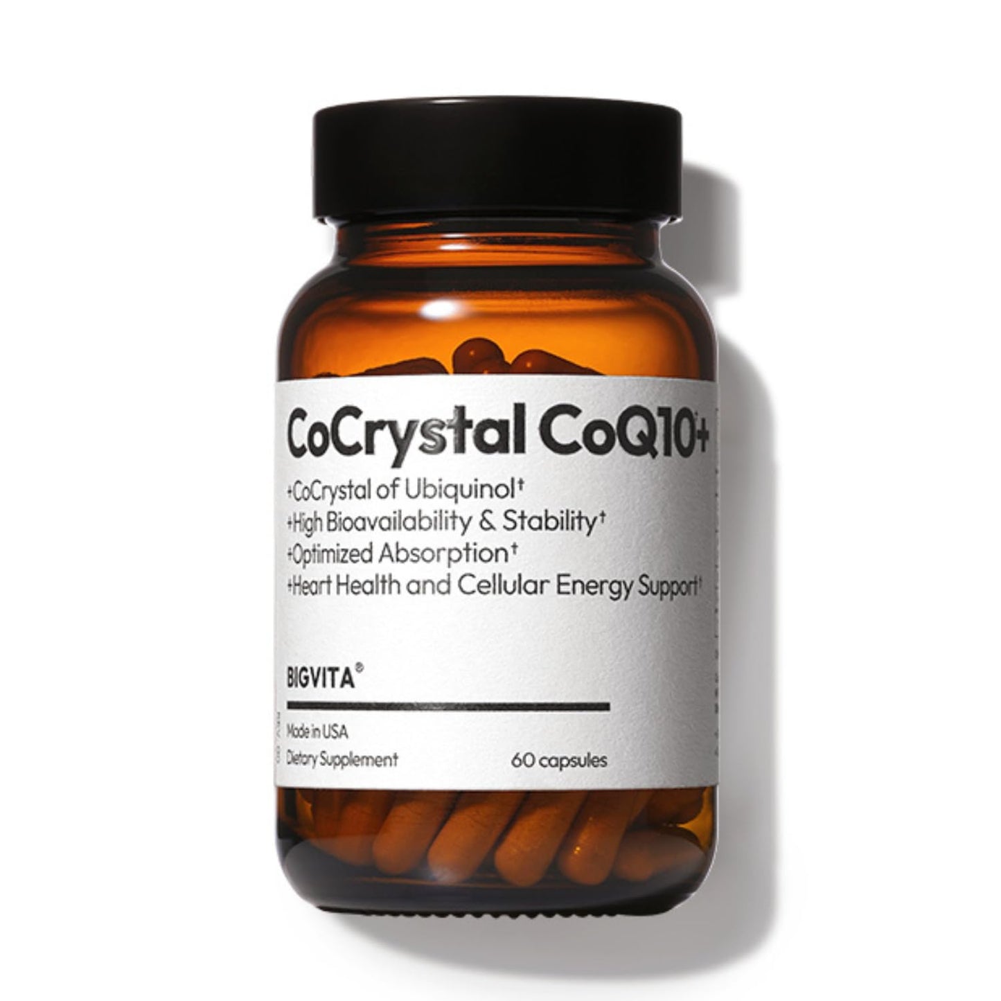 BIGVITA CoCrystal CoQ10 + 120 mg Ubiquinol – Ultra-Absorption Formula with PQQ, SOD & BioPerine – Supports Heart, Energy & Cellular Vitality – 60 Capsules