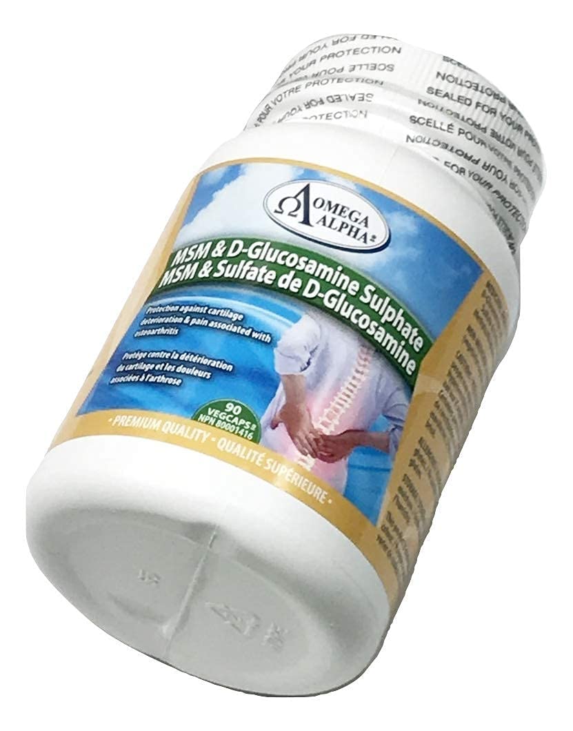 dfasda Omega Alpha MSM & D-Glucosamine Sulphate Veg Capsules 90 Capsules