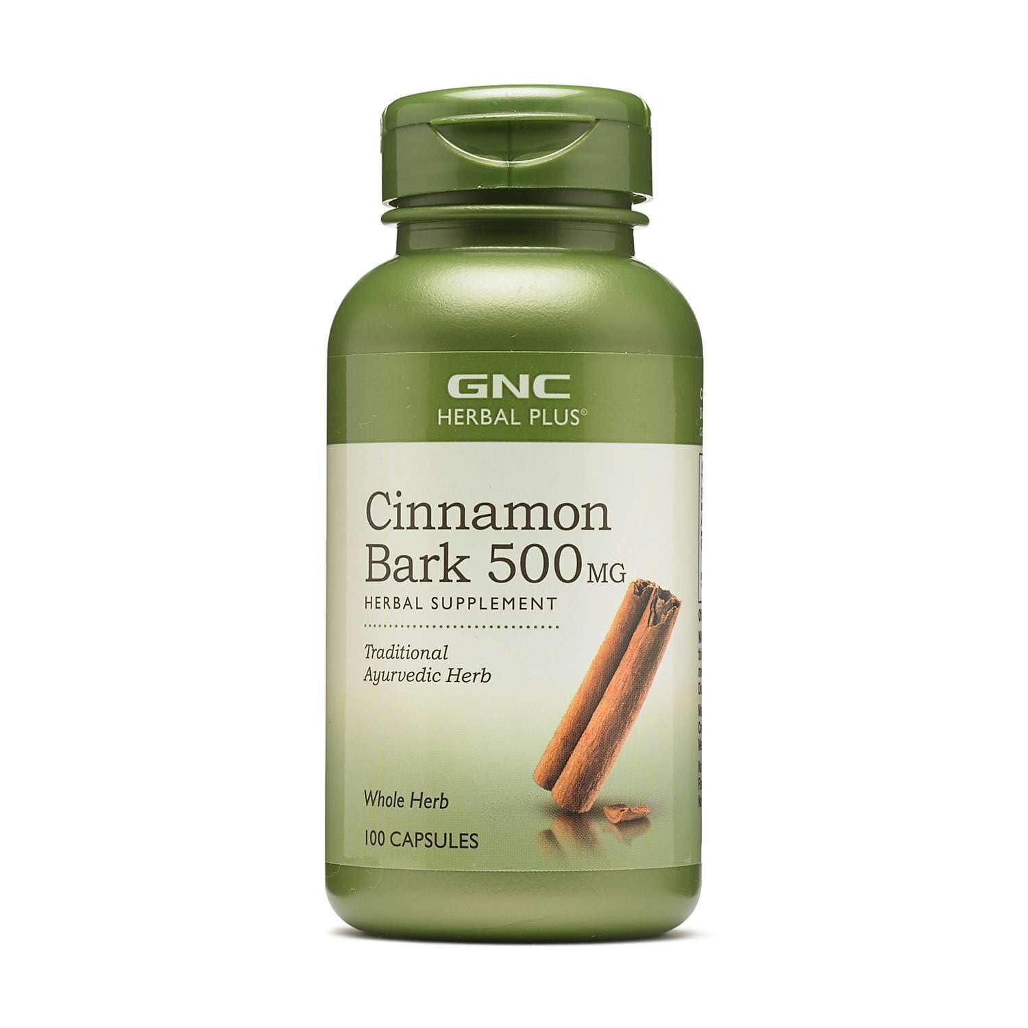 GNC Herbal Plus Cinnamon Bark 500mg Capsule, 100 Count