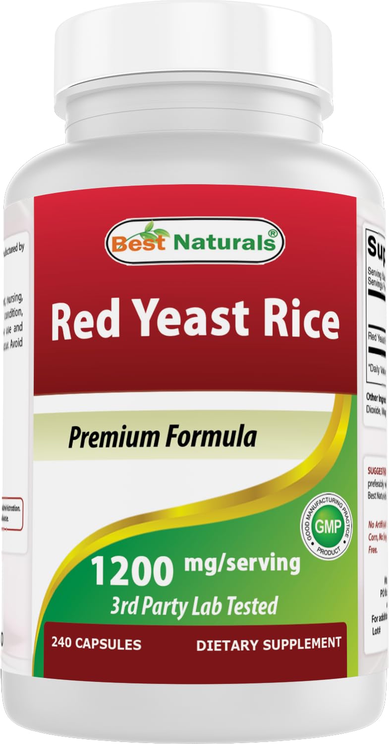 Best Naturals Red Yeast Rice 1200mg Per Serving Capsule, 240 Count