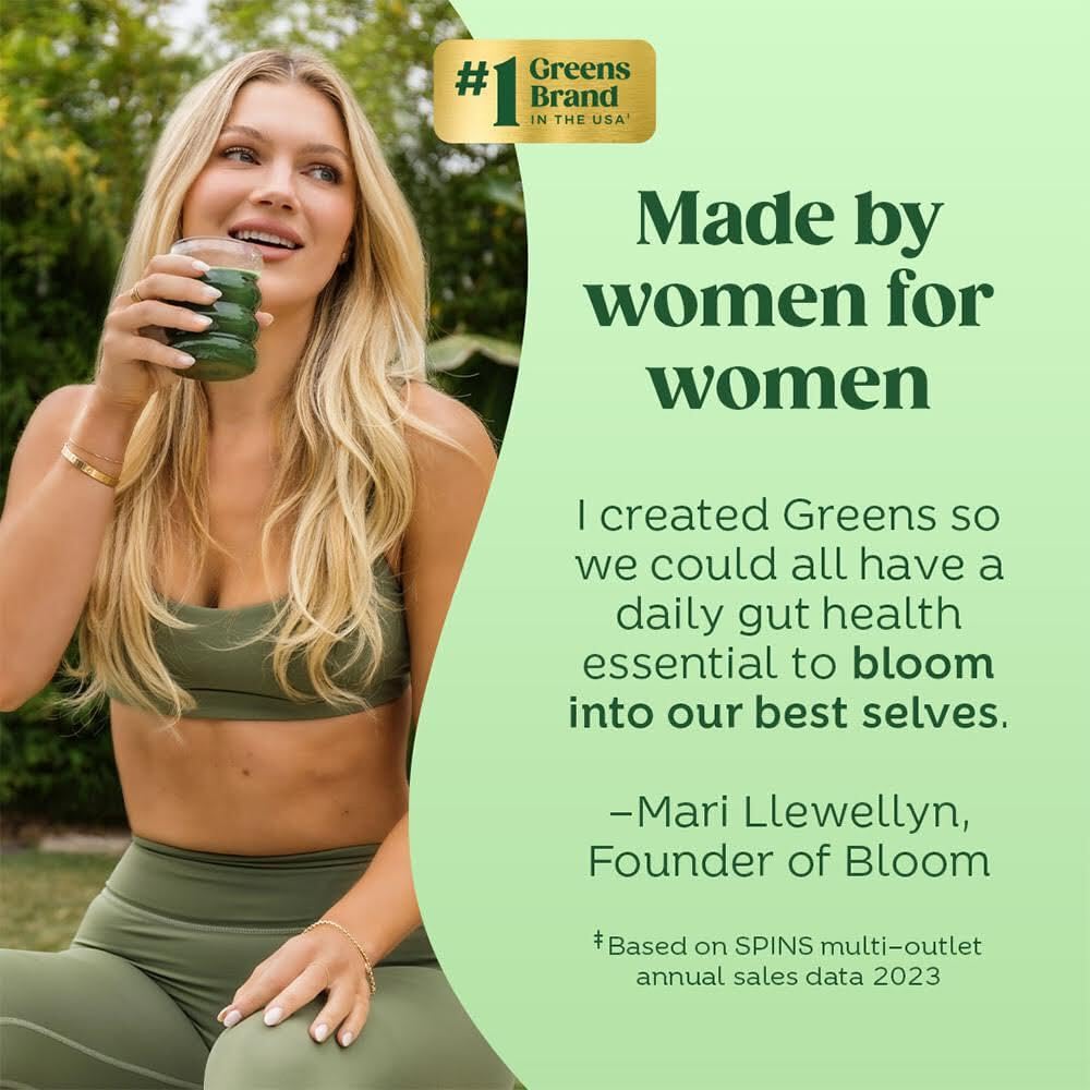 Bloom Nutrition Superfood Greens Powder, Berry, 3-Pack, 15 Servings