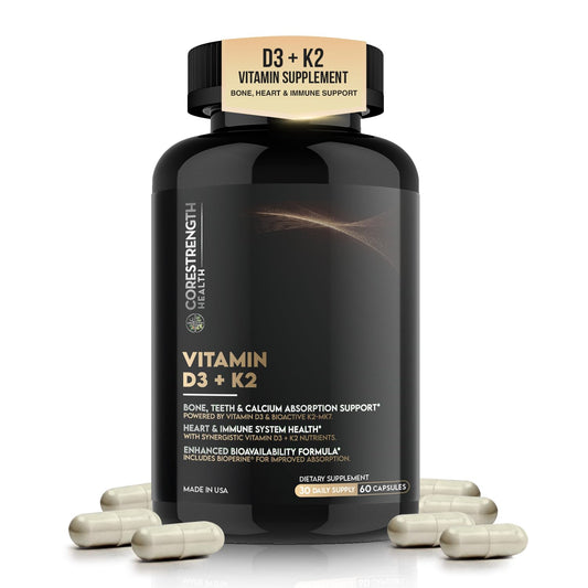 CoreStrength Health LLC Vitamin D3 5000 IU with Vitamin K2 MK7 Capsule, 60 Capsules