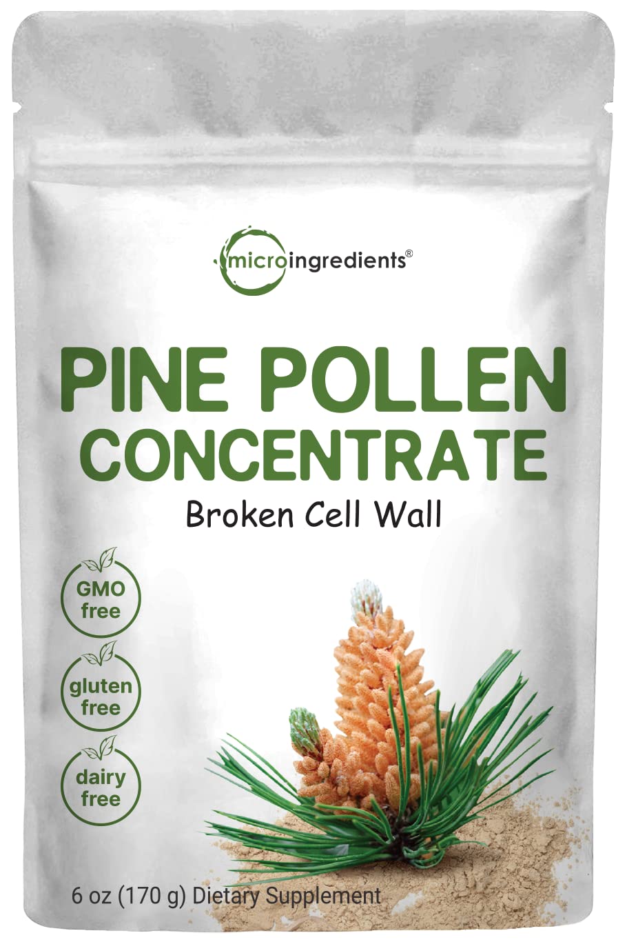 Micro Ingredients Pure Pine Pollen Powder 6 Ounce
