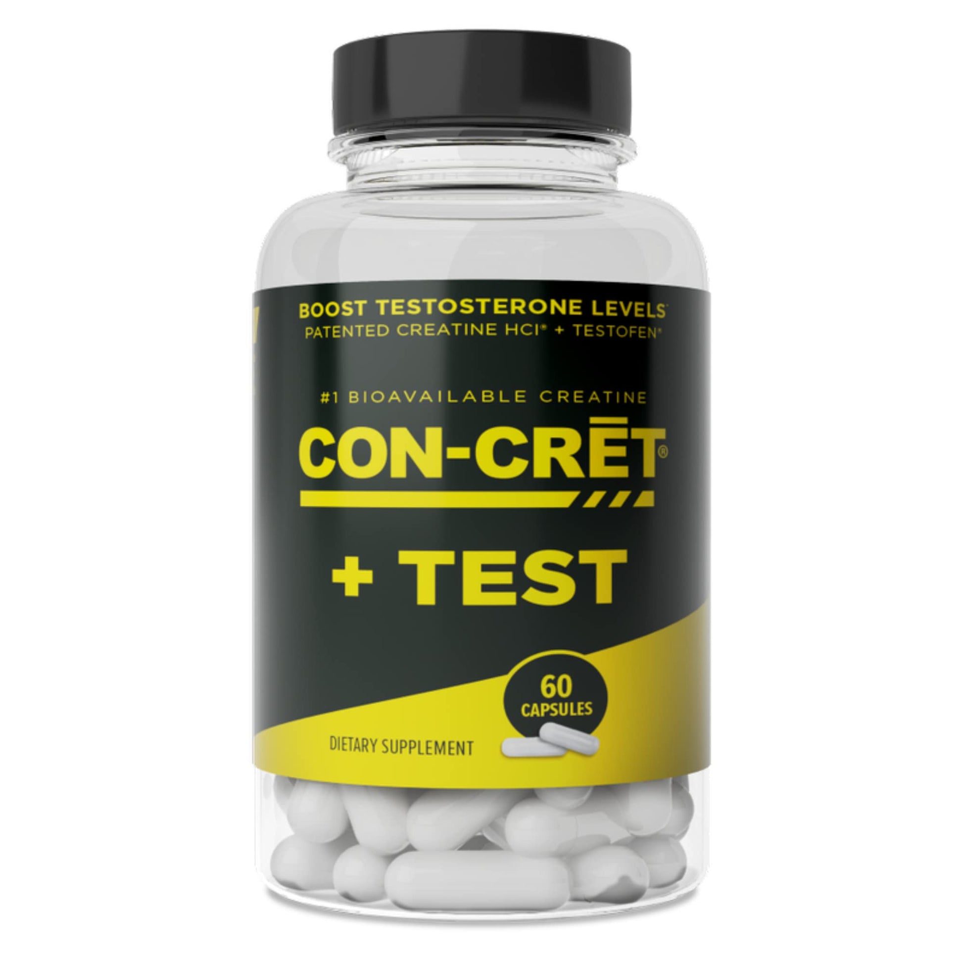 CON-CRET Creatine HCl Capsules with Fenugreek Extract, Testosterone Boosting, 60 Count