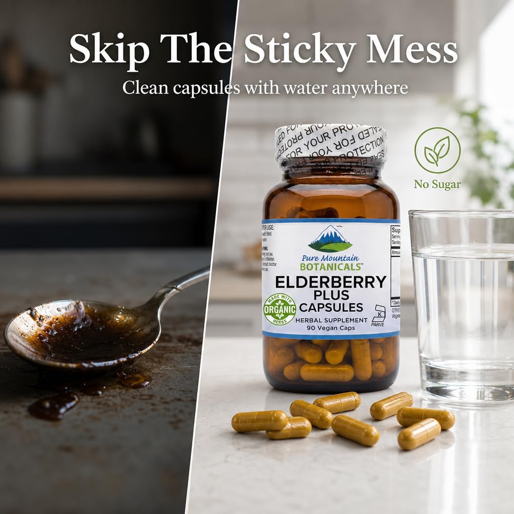 Pure Mountain Botanicals Elderberry Capsules, 90 Capsules