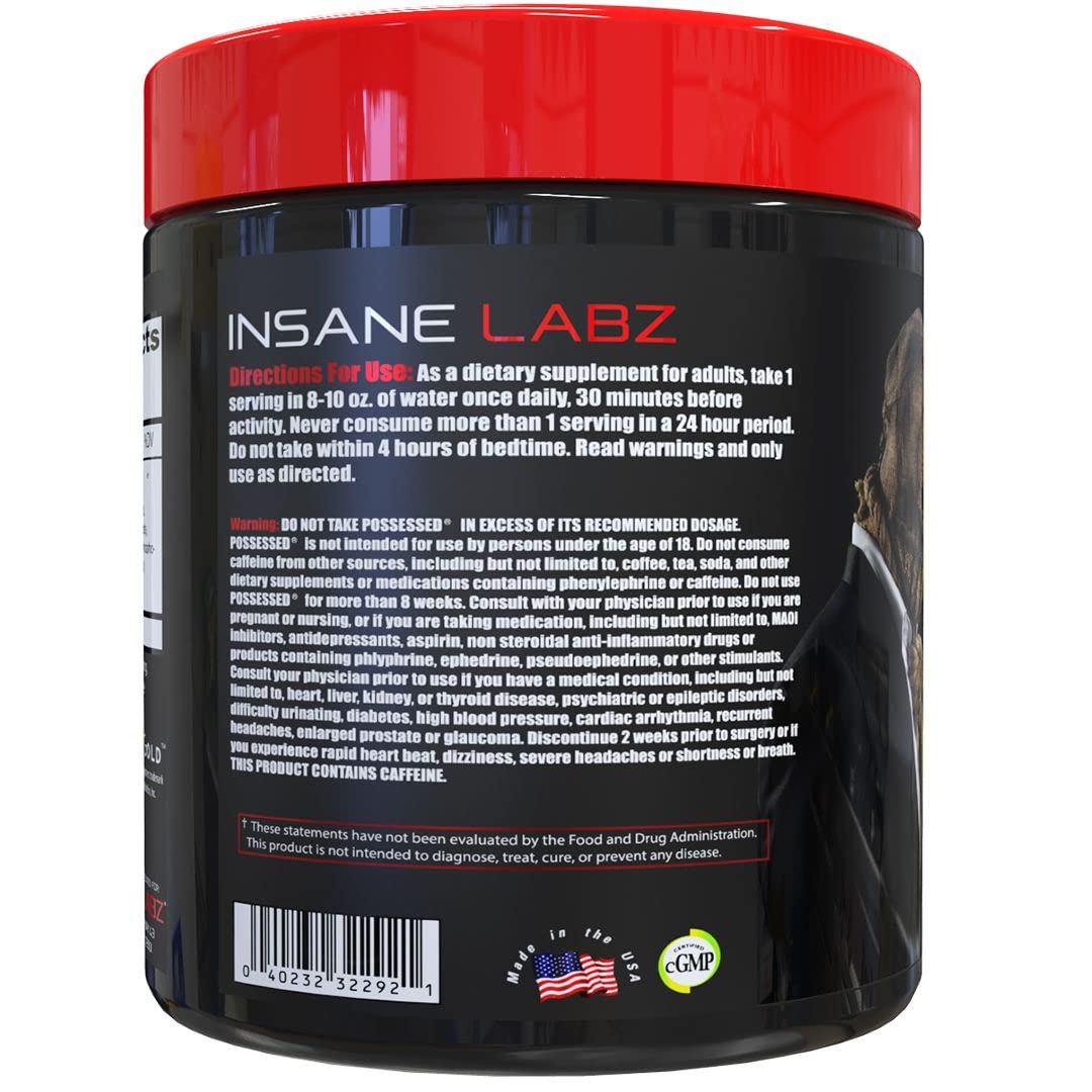 Insane Labz Possessed Low Stimulant Testosterone Boosting Pre Workout Powder (7.8)