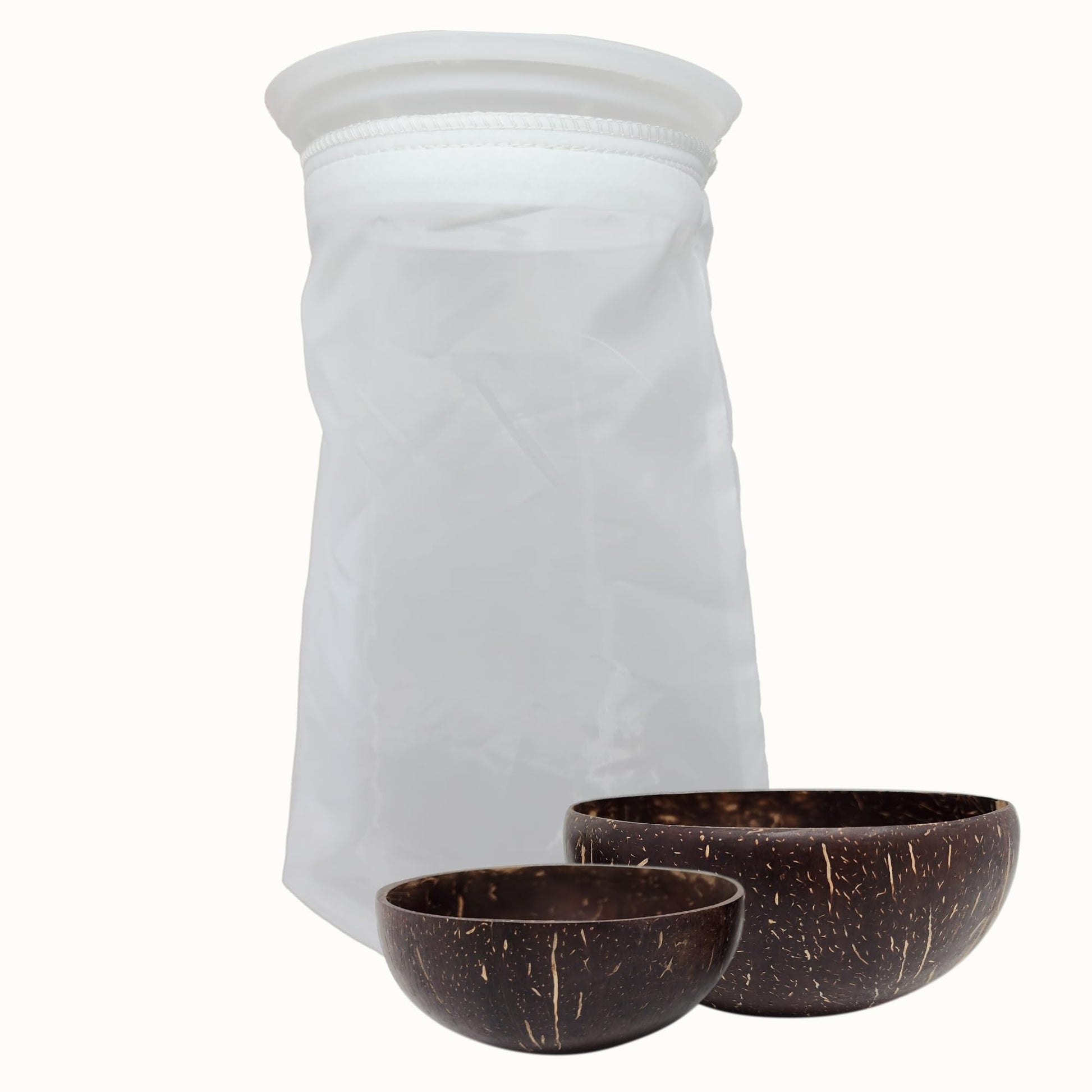 4Kay Collections Kava Strainer Bag with 2 Coconut Shell Cups - Reusable Kava Accessories Bundle Powder 1 Item