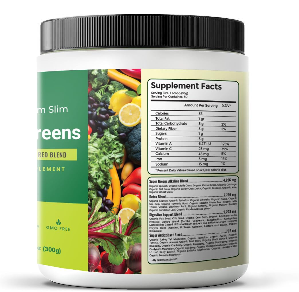 Maximum Slim Fat Burning Supergreens Powder, 1 Pack