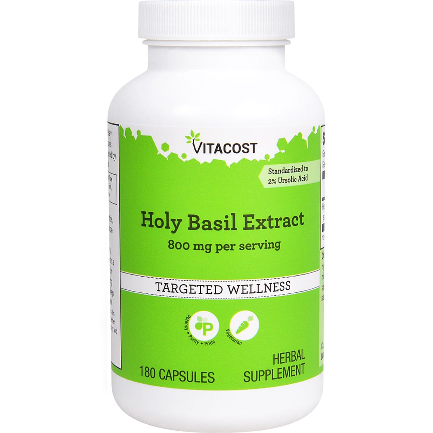 Vitacost Brand Holy Basil Extract - 800 mg per Serving, 180 Vegetarian Capsules