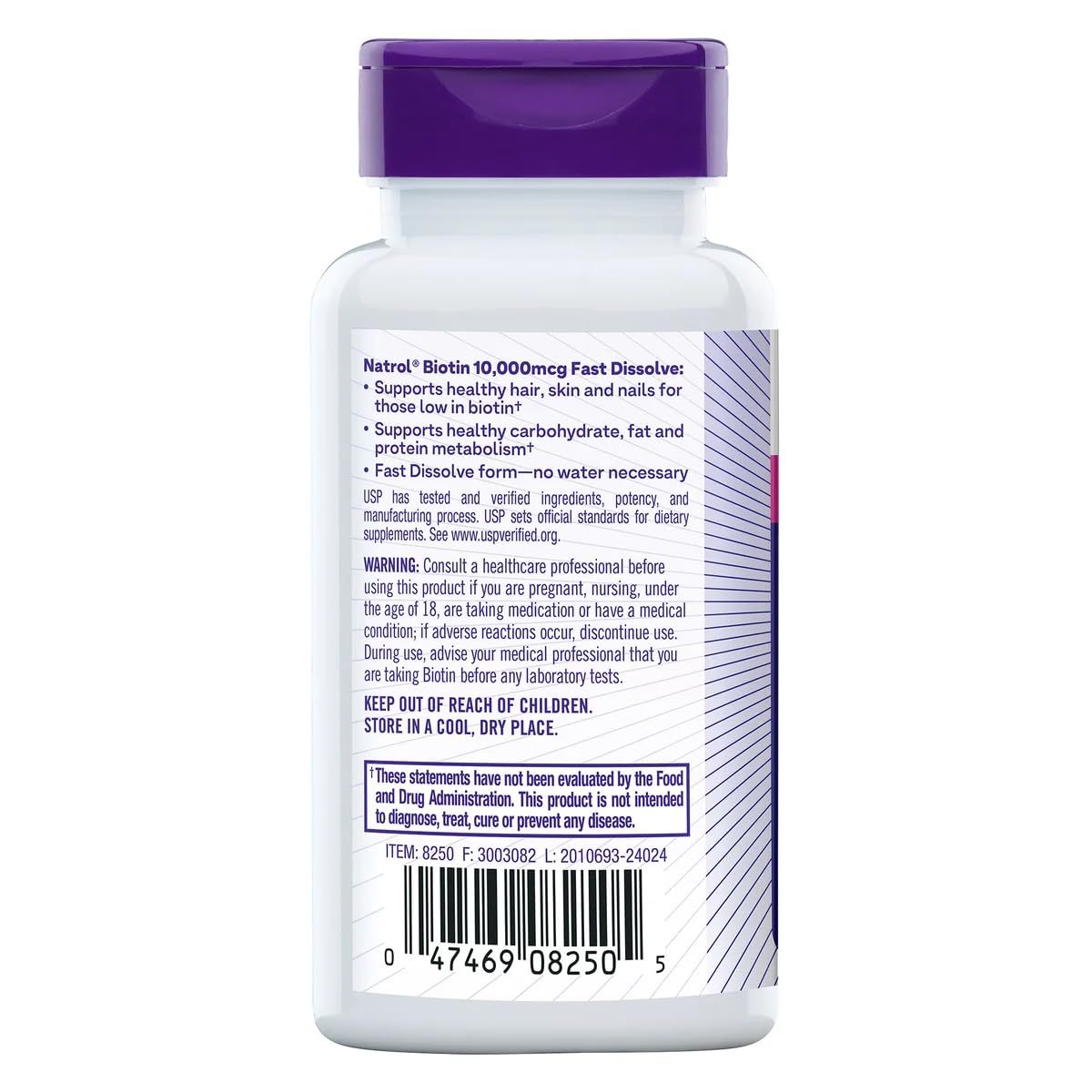 Natrol Biotin 10000 mcg Tablets, 250 Count