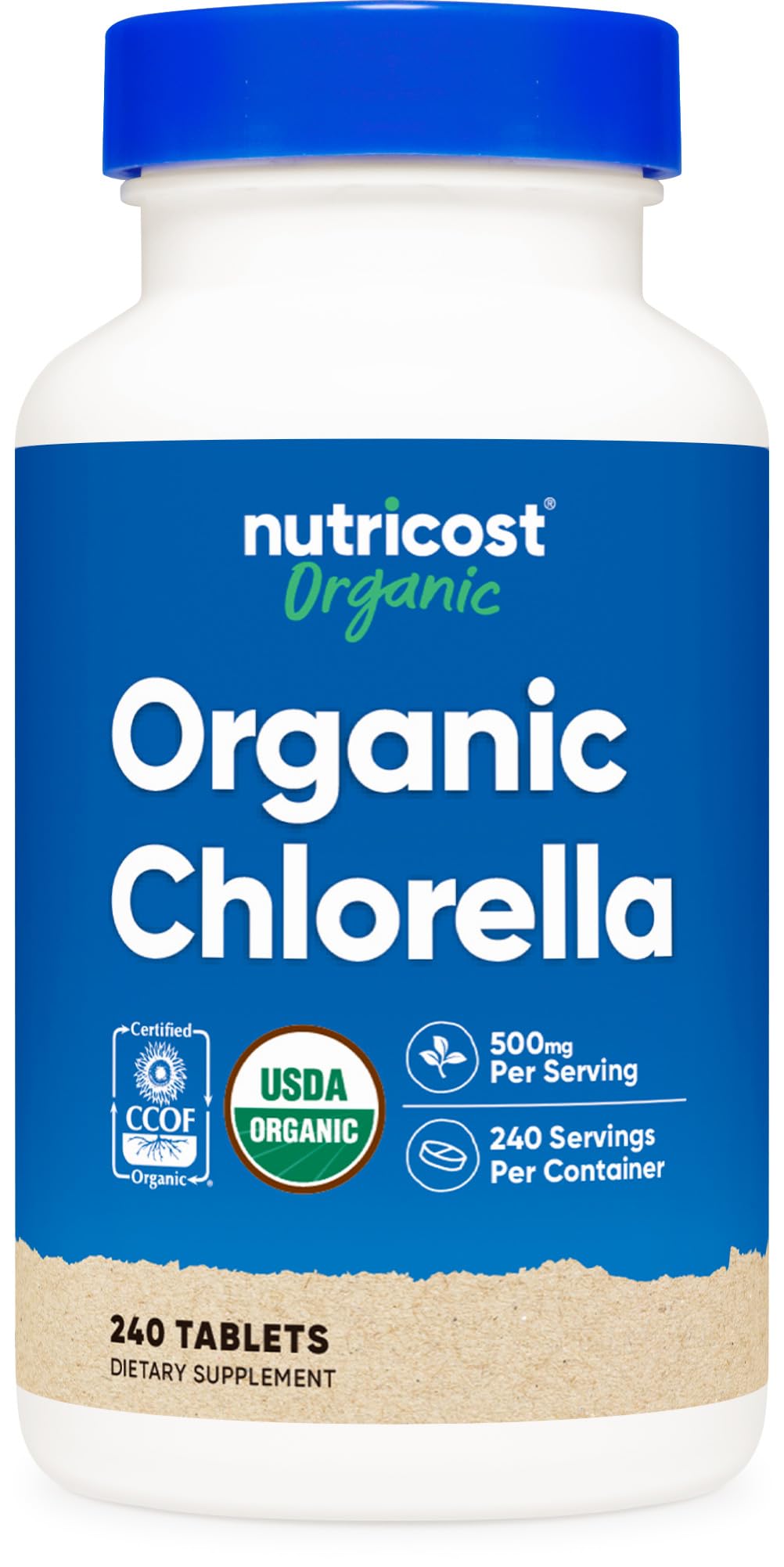 Nutricost Organic Chlorella 500mg 240 Tablets