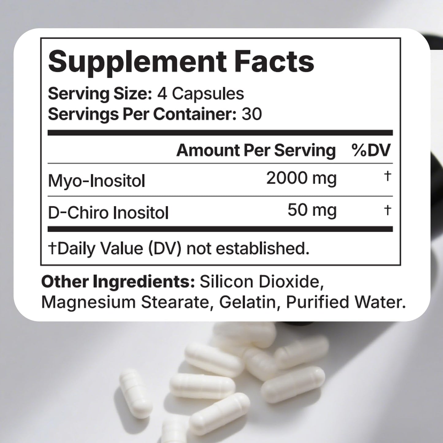 MISS PEP Myo-Inositol & D-Chiro Inositol Supplement Capsule 120 Count