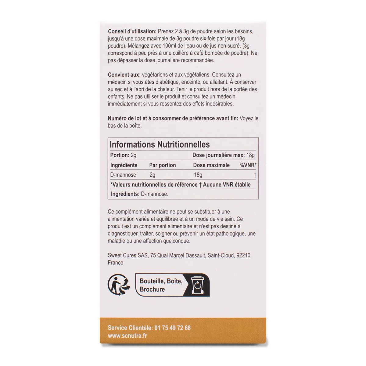 sc nutra Waterfall D-Mannose Powder 1.76 oz