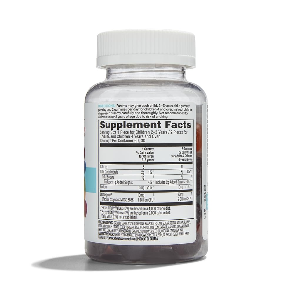 365 by Whole Foods Market Kid's Probiotic Gummy 1 Billion CFU, 60 Count