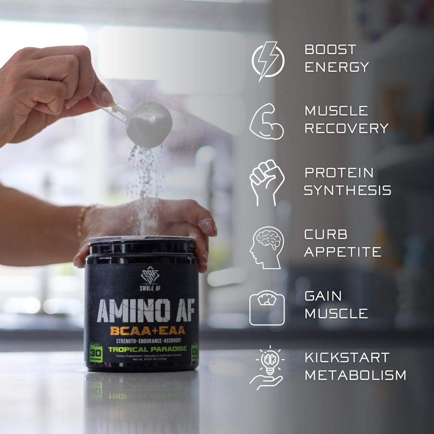 Swole AF Amino AF BCAA + EAA Powder 9.5 Ounce