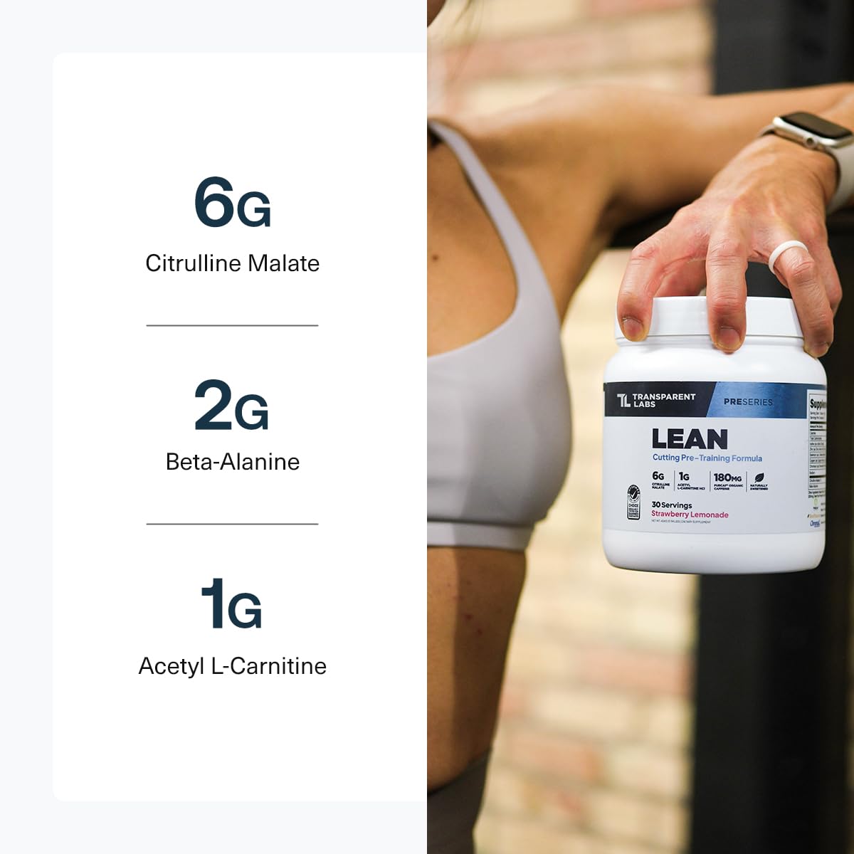 Transparent Labs Lean Pre-Workout Powder - Body Recomposition Pre Workout for Men and Women, 14.7 oz, 30 Servings