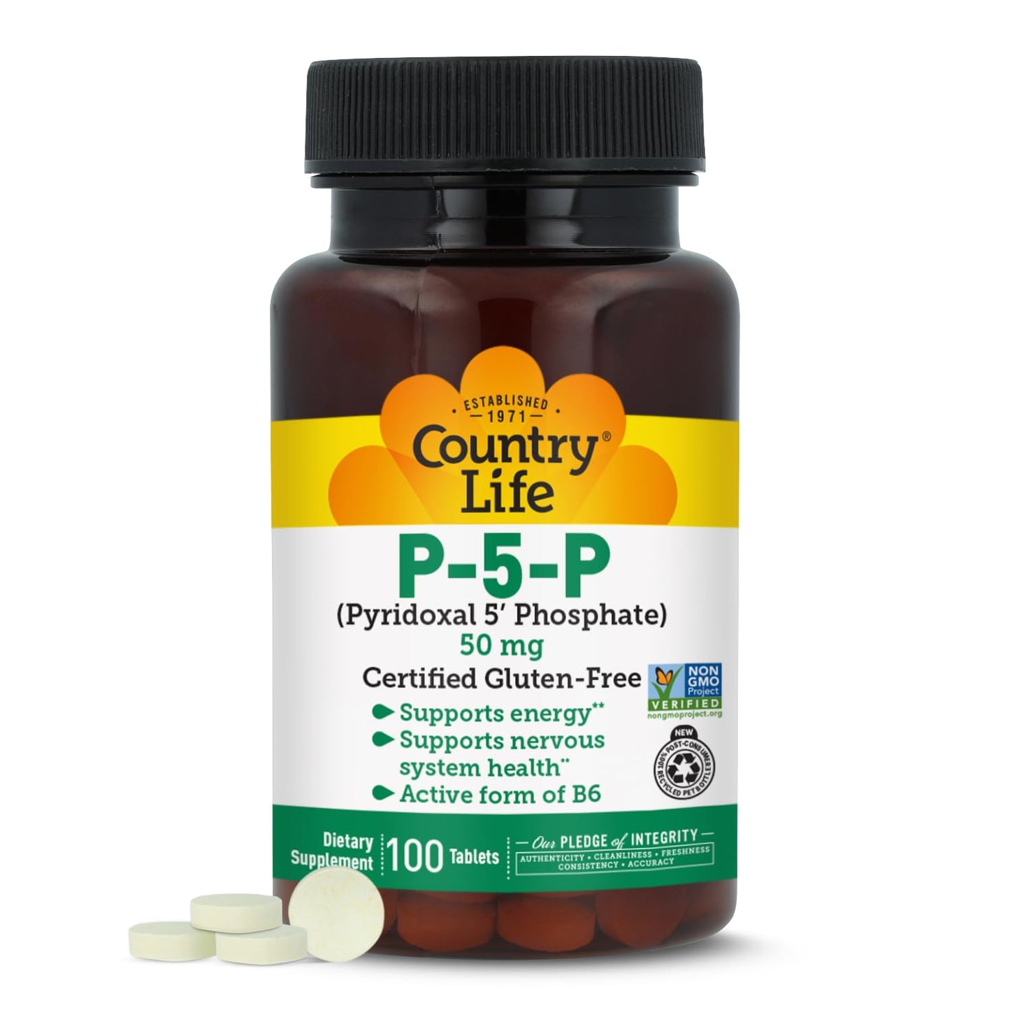 Country Life P-5-P Vitamin B6 Tablet, 100 Count