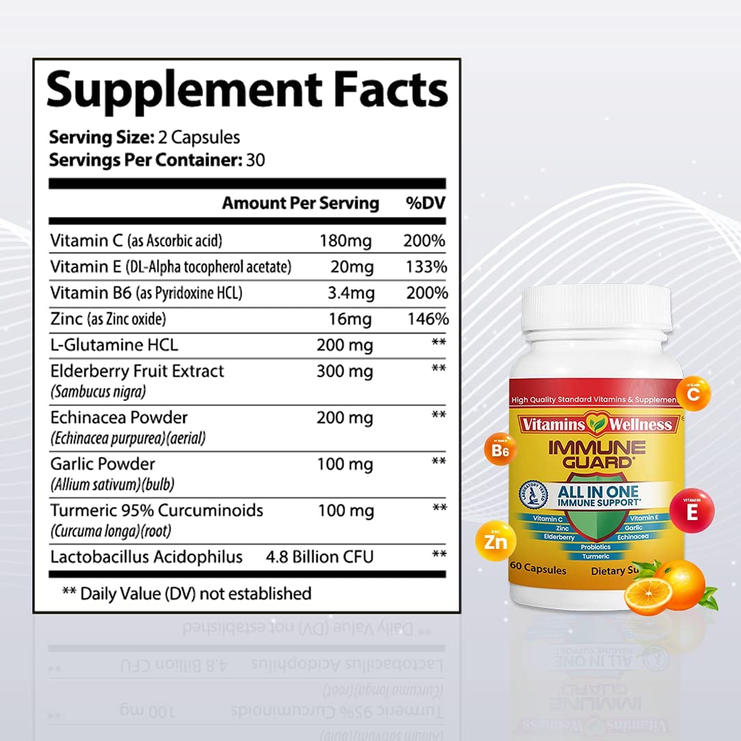 Vitamins Wellness 10-in-1 Immune Support Capsule, 60 Count