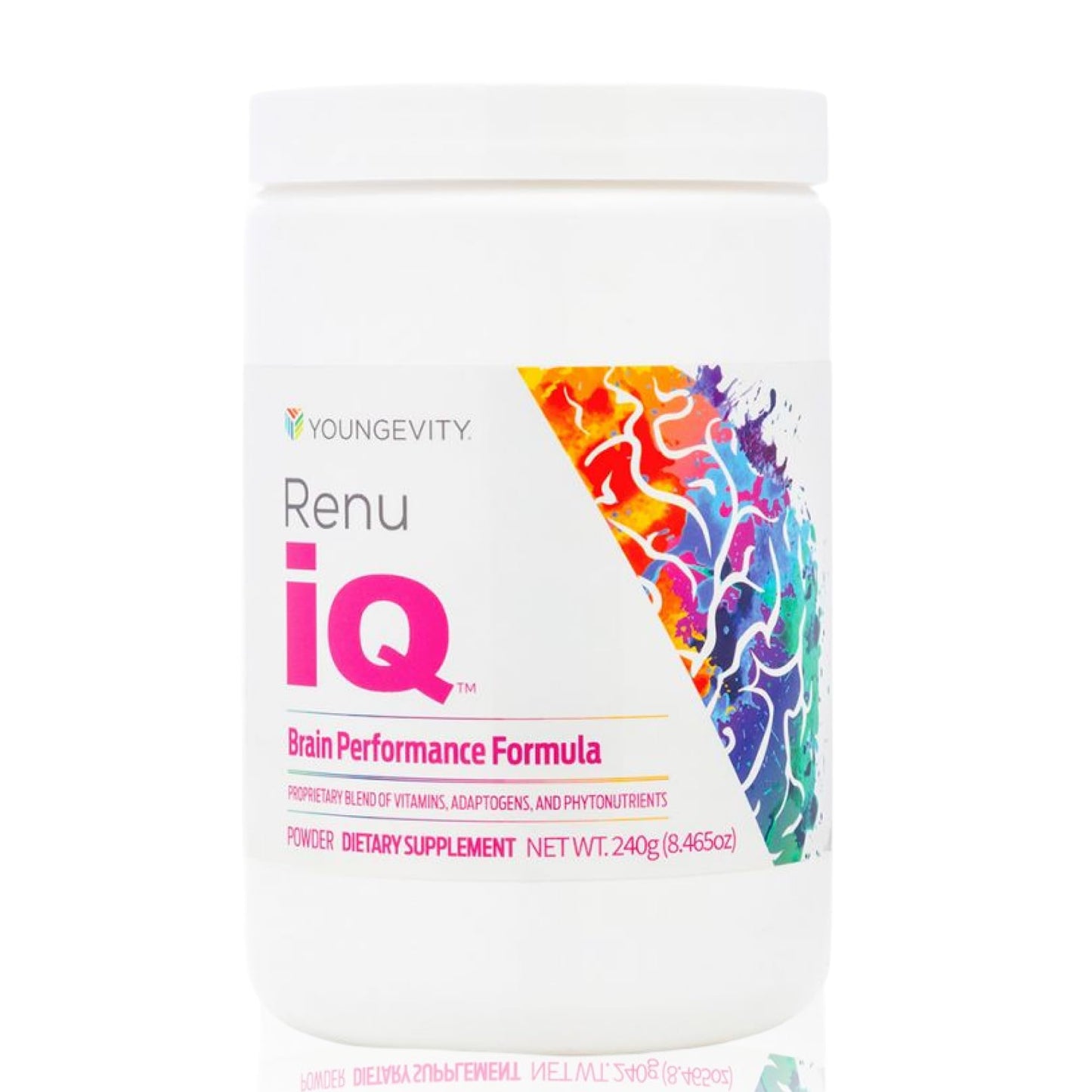 Youngevity Renu iQ Brain Boost, Anti-Aging Resveratrol with Grape Skin, Bacopa Monnieri, Rhodiola Root, Polygonum Cuspidatum Root - Natural Energy Powder, 11 Ounces