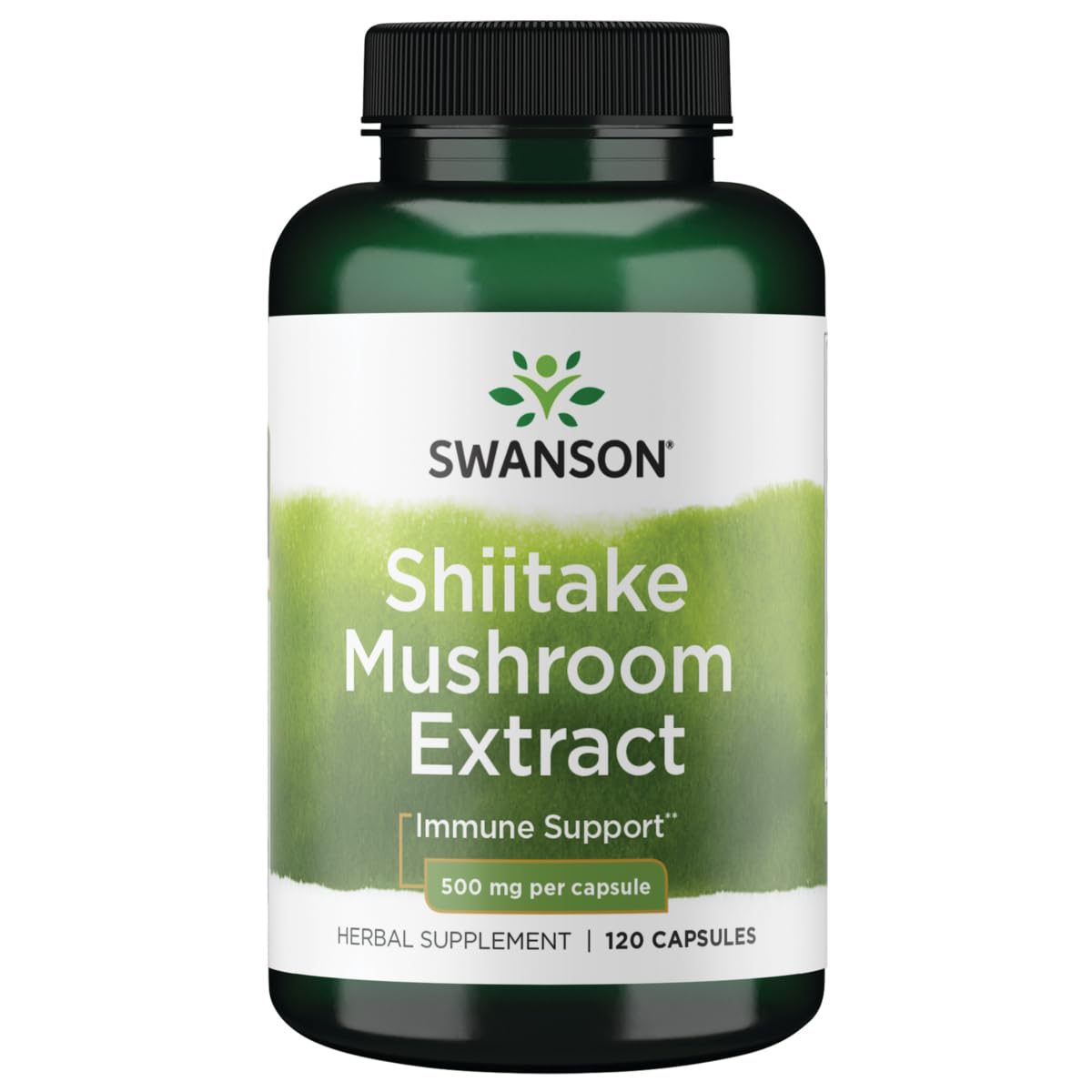 Swanson Shiitake Mushroom Extract (4:1) 500 mg Capsules, 120 Count