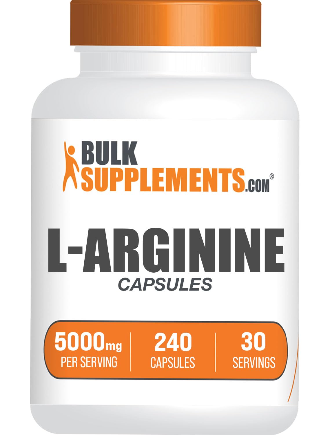 BulkSupplements L-Arginine Capsules, 240 Count