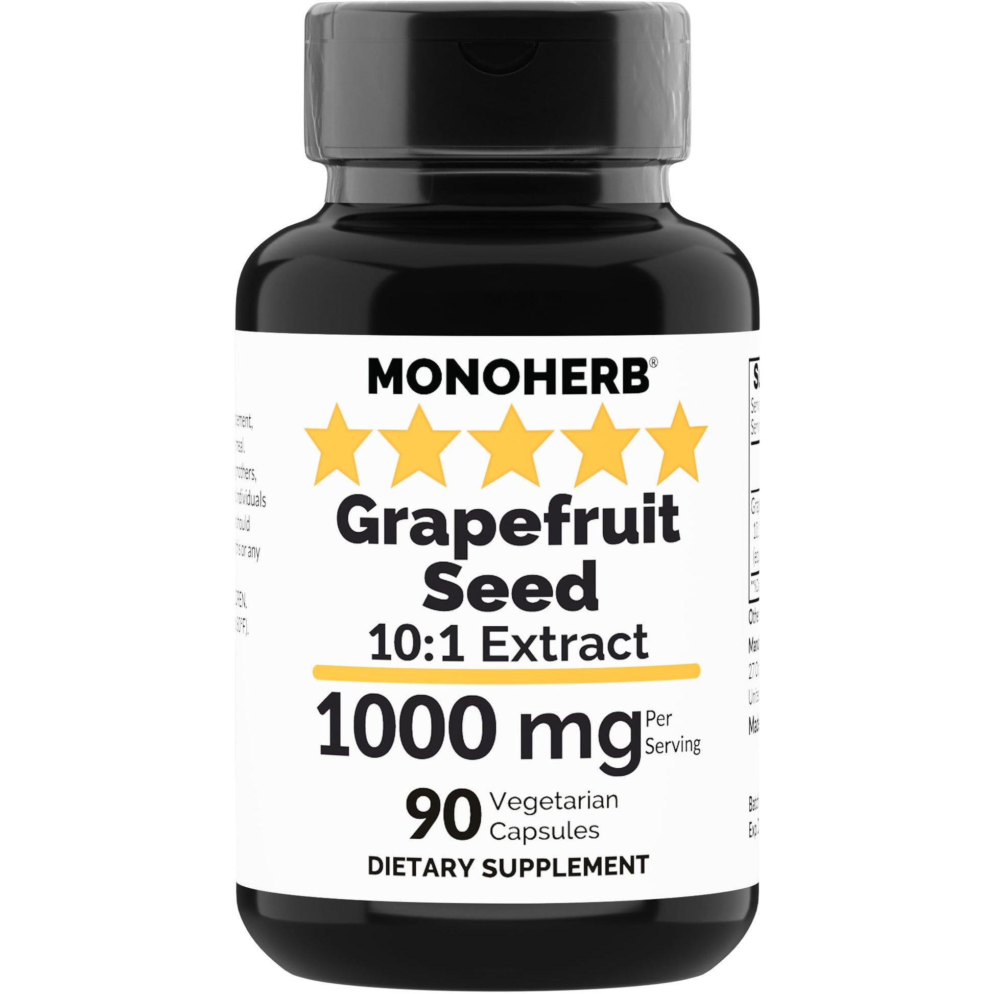 MONOHERB Grapefruit Seed Extract 1000 mg Capsule, 90 Count