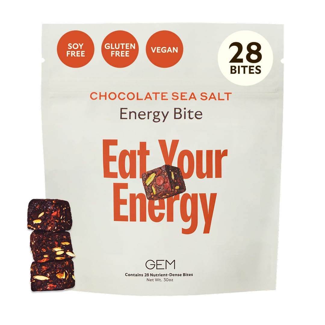 GEM Energy Caffeinated Chocolate Bite Chewable, 28 Count
