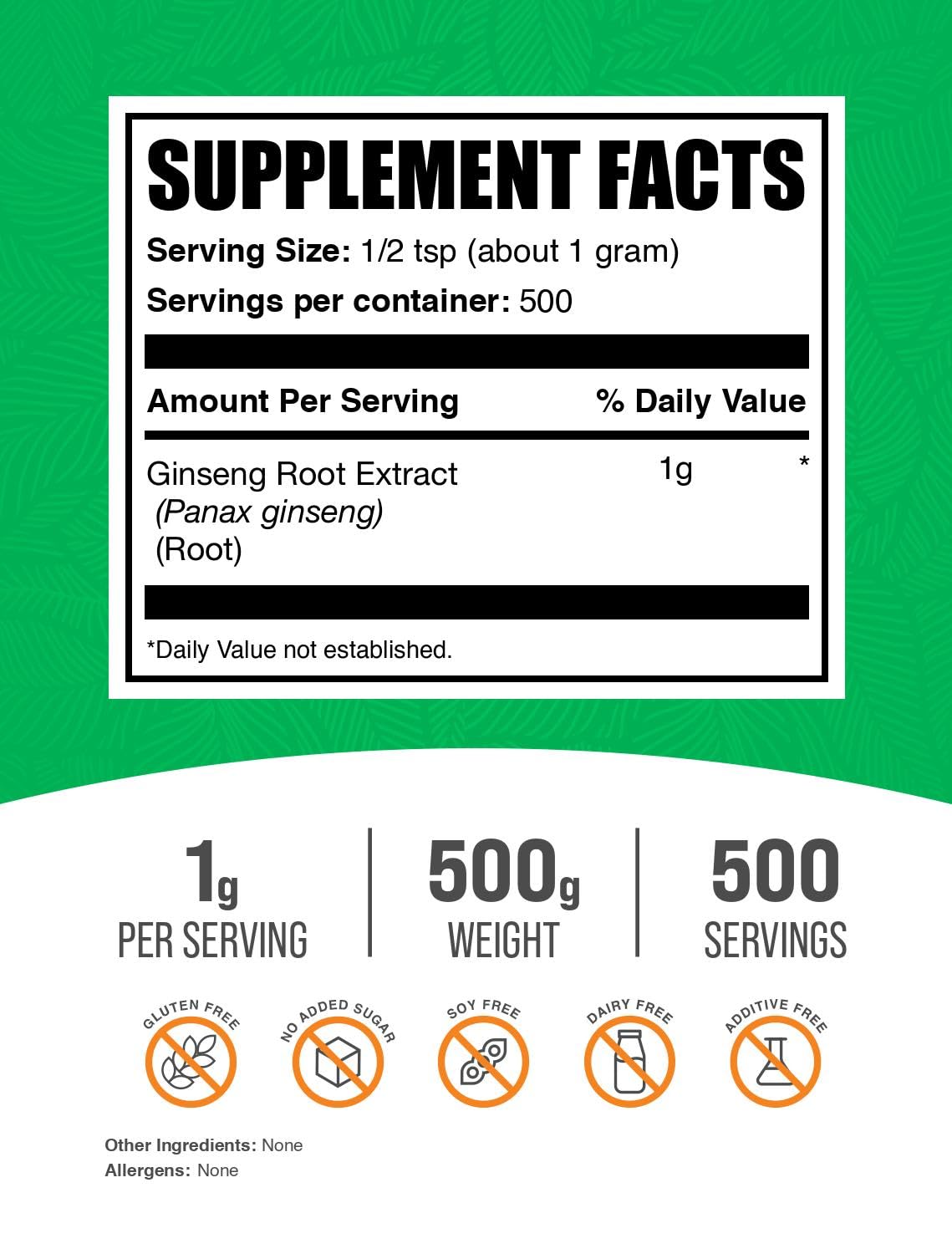 BulkSupplements Ginseng Root Extract Powder, 17.64 Ounces